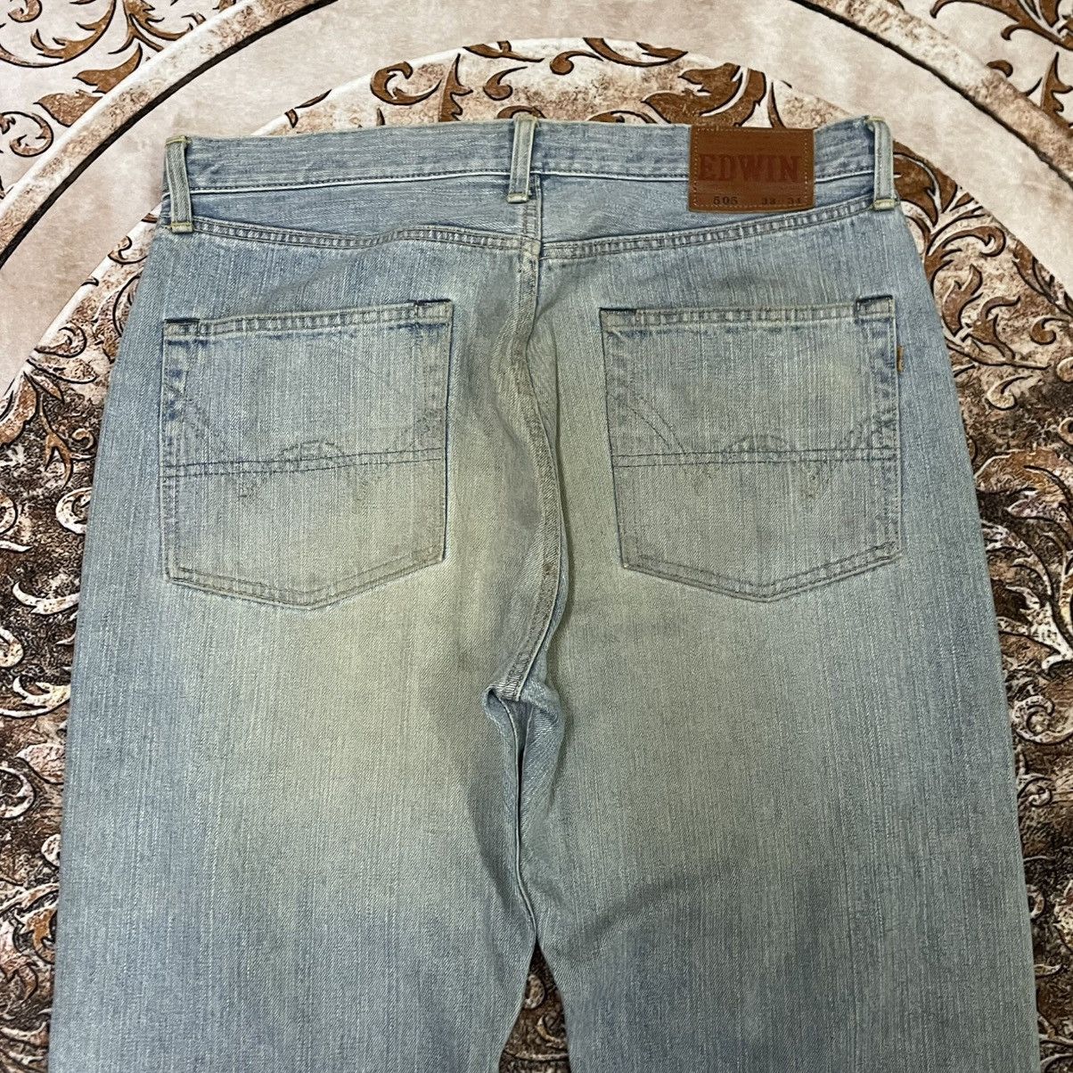 Edwin 🔥Edwin 505 Stoned Washed Ripped Distress Dirty Selvedge Jean Size US 35 - 5 Thumbnail