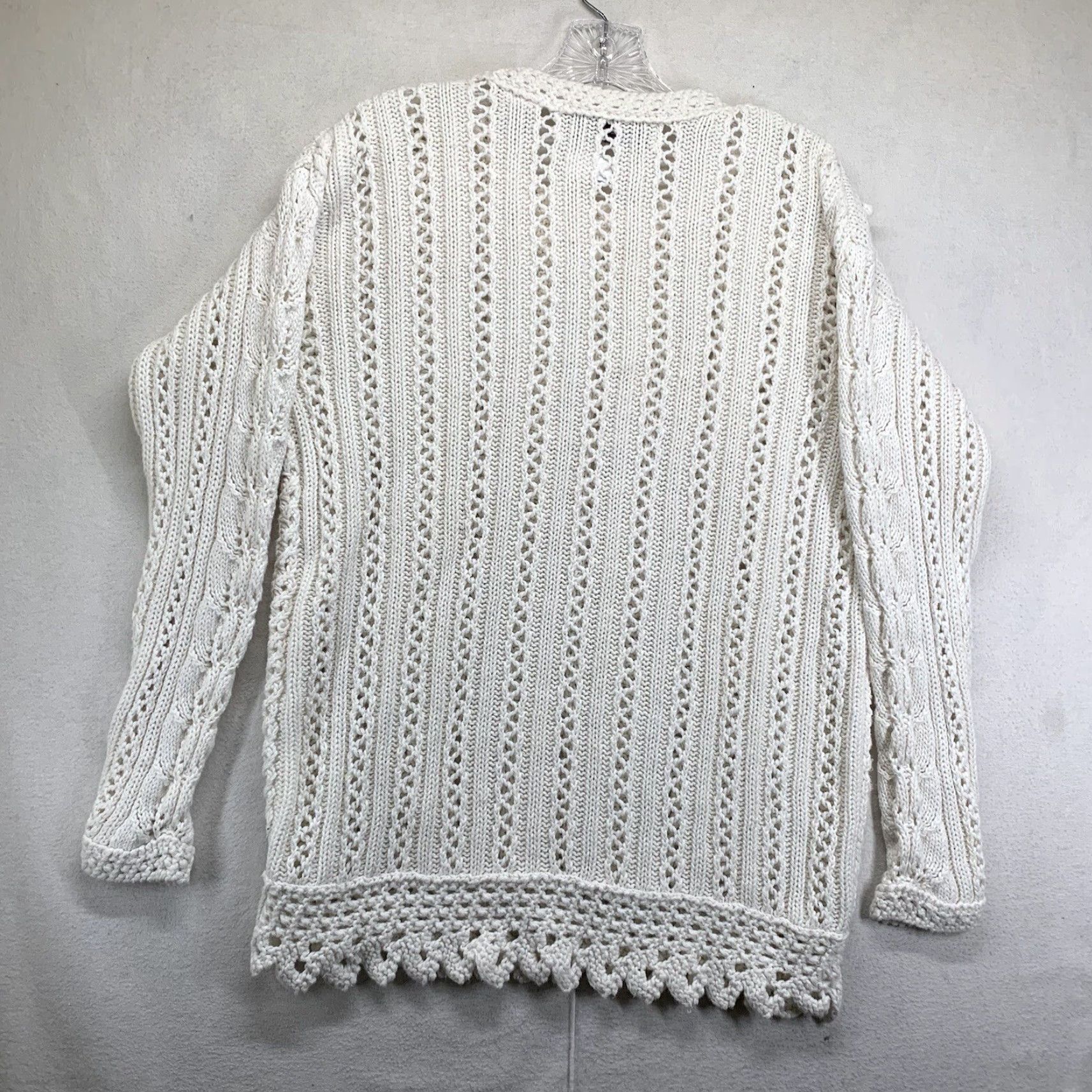 Vintage VINTAGE Chaus Sweater Women Small White Open-Knit Crochet Boho Hippie 90s Y2K Cottagecore Womens Size S / US 4 / IT 40 - 3 Thumbnail