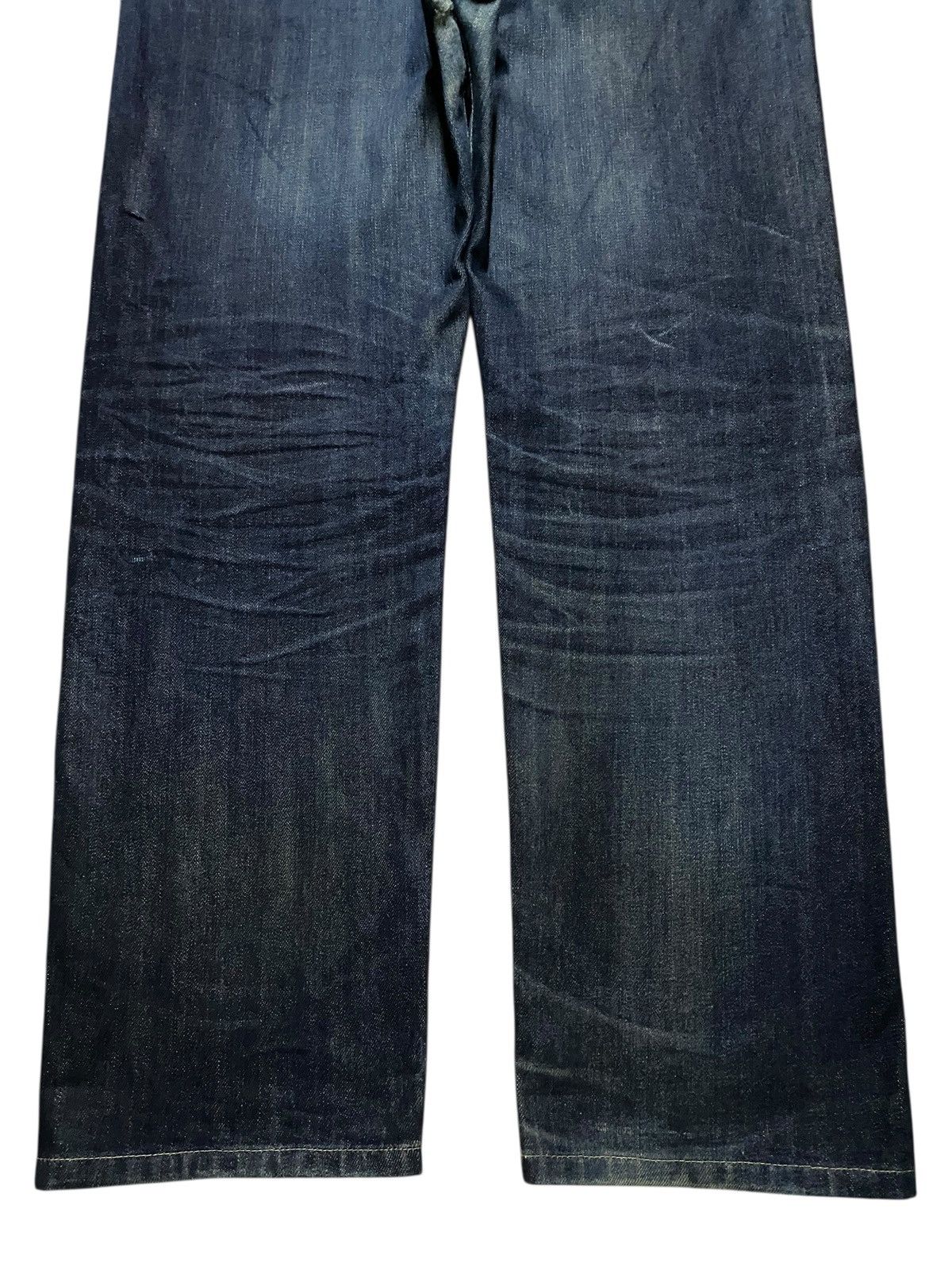 Japanese Brand Vintage Uniqlo Selvedge Blue Wash Distressed Jeans Size US 37 - 6 Thumbnail
