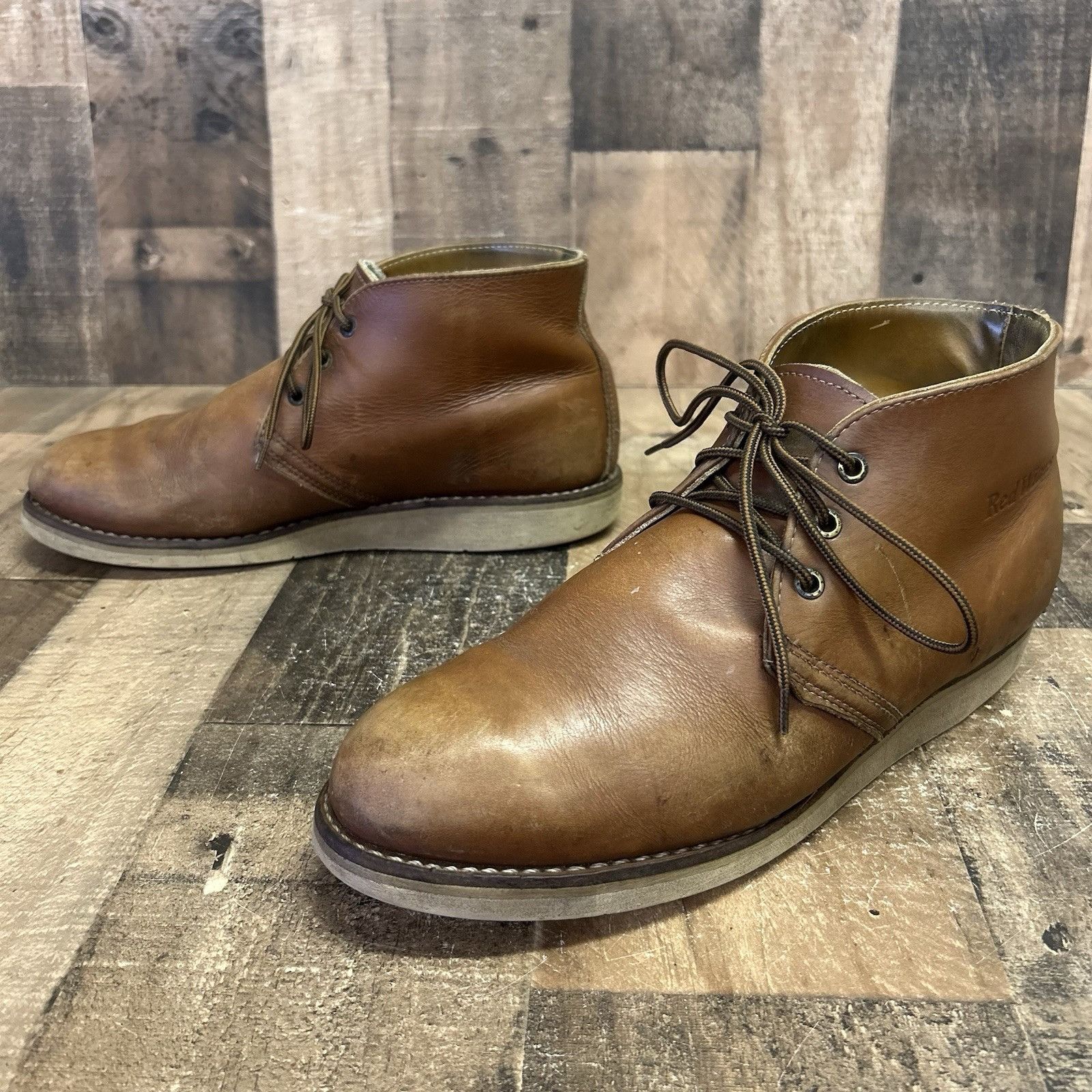 Red Wing Red Wing 595 Chukka Leather Lace Up Work Boots Mens 10.5 EE Size US 10.5 / EU 43-44 - 12 Thumbnail
