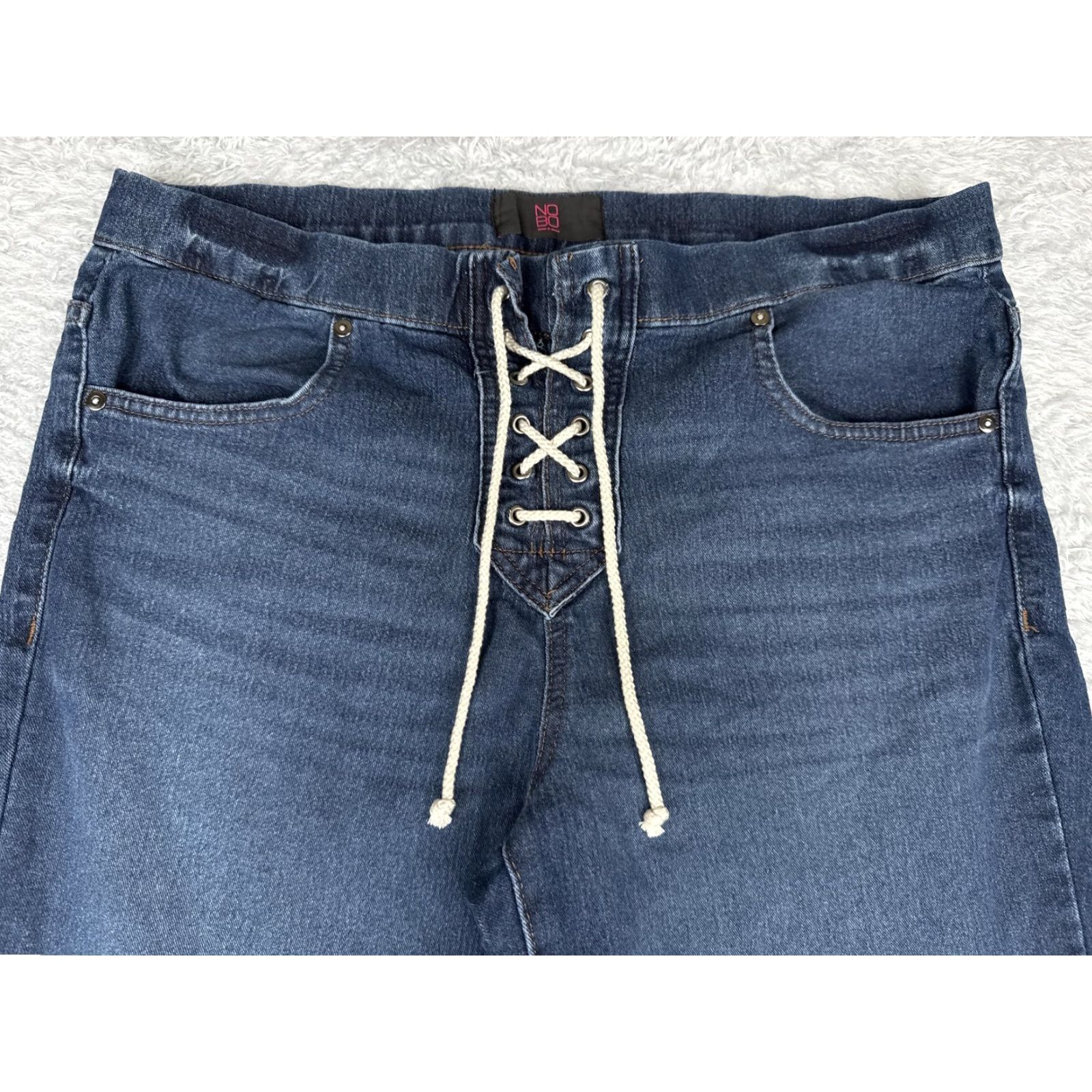 Vintage No Boundaries Jeans Jr 15 Straight High Rise Blue 34x31 Denim Stretch Comfort 90s City College Womens Size 36" / US 14 / IT 50 - 4 Thumbnail