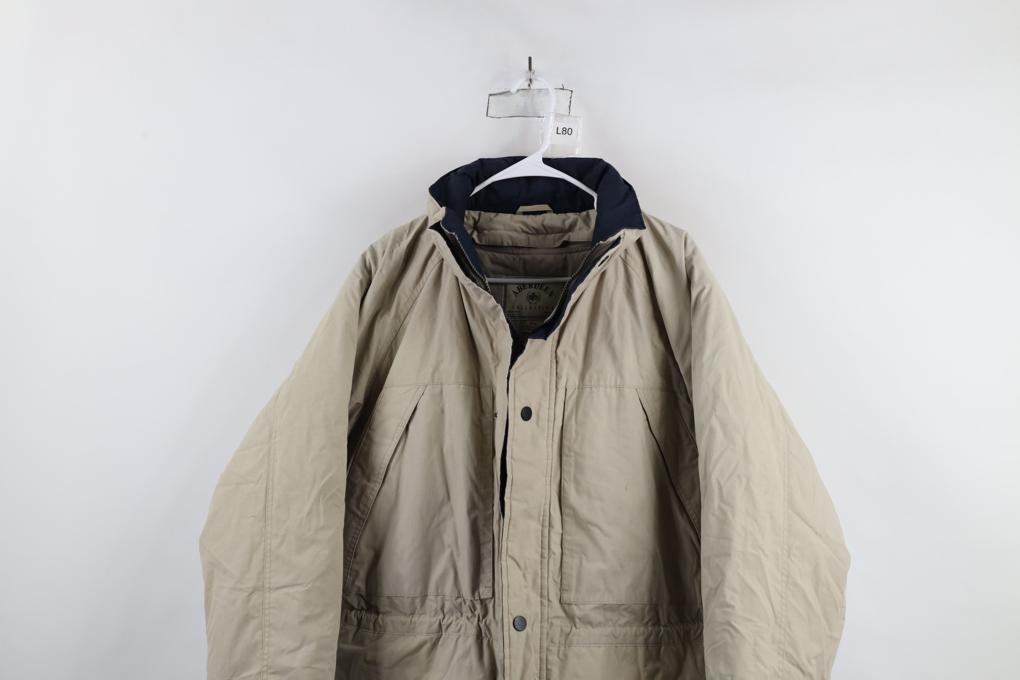 Vintage Vintage 90s Streetwear Full Zip Puffer Jacket Coat Beige Size US M / EU 48-50 / 2 - 2 Thumbnail