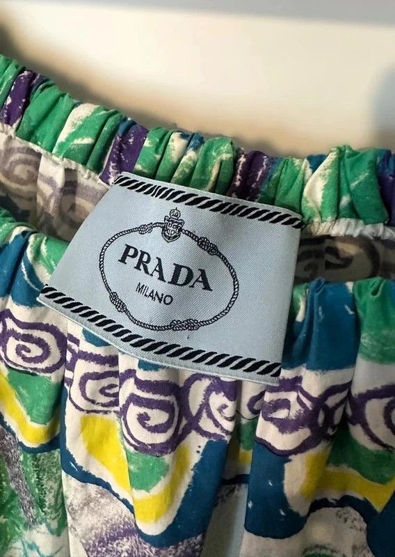 Prada PRADA Painterly Cotton Ruched Dress Size M / US 6-8 / IT 42-44 - 6 Thumbnail