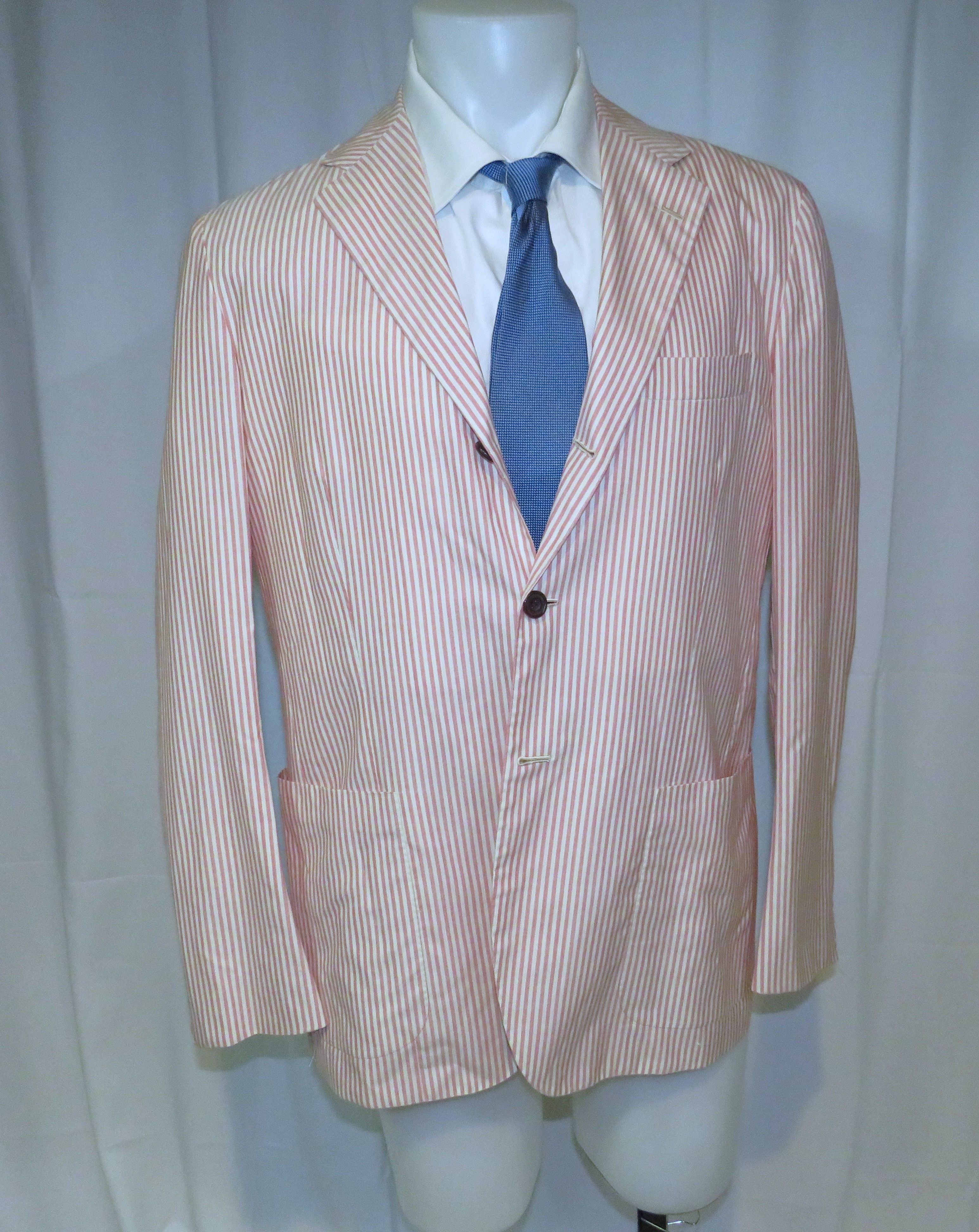 Kiton Cashmere Blend White Red Stripe Three/Two Blazer 44R NWT Size 44R - 9 Thumbnail