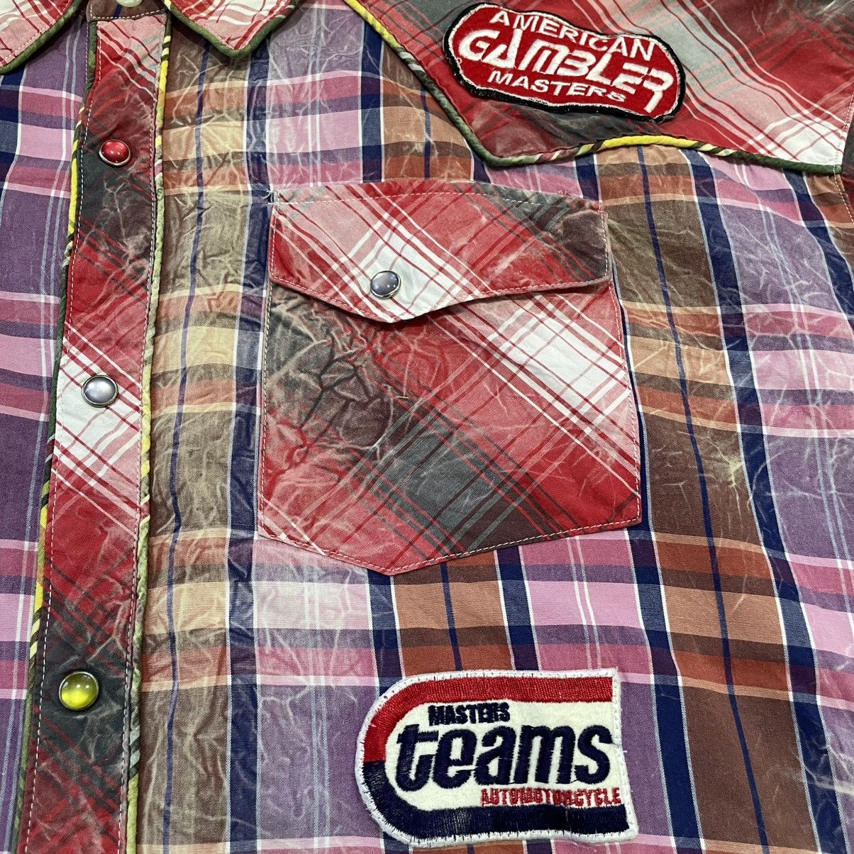 Japanese Brand Multicolor Patchwork Flannel Snap American Gambler Masters Size US XXL / EU 58 / 5 - 5 Thumbnail