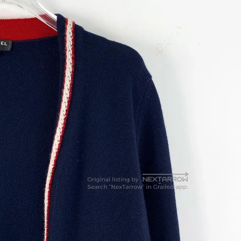 Chanel Chanel Dark blue rolled-edged cashmere knitted cardigan co Size XS / US 0-2 / IT 36-38 - 3 Thumbnail