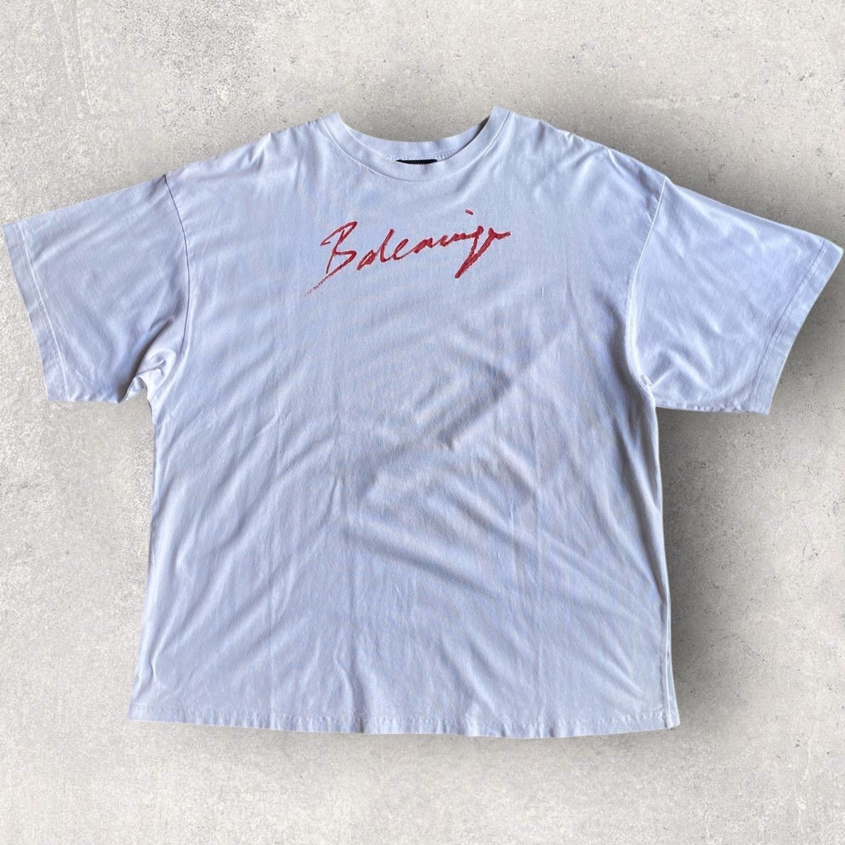 Balenciaga Lipstick Cursive Logo Oversize T Shirt Fit L Size US XS / EU 42 / 0 - 2 Thumbnail