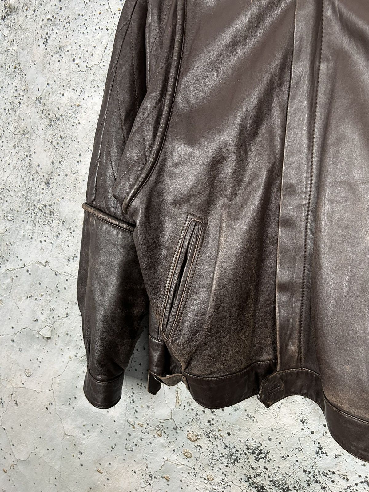 Genuine Leather Vintage Brown Leather Jacket Bomber Grunge Punk 90s Size US L / EU 52-54 / 3 - 4 Thumbnail