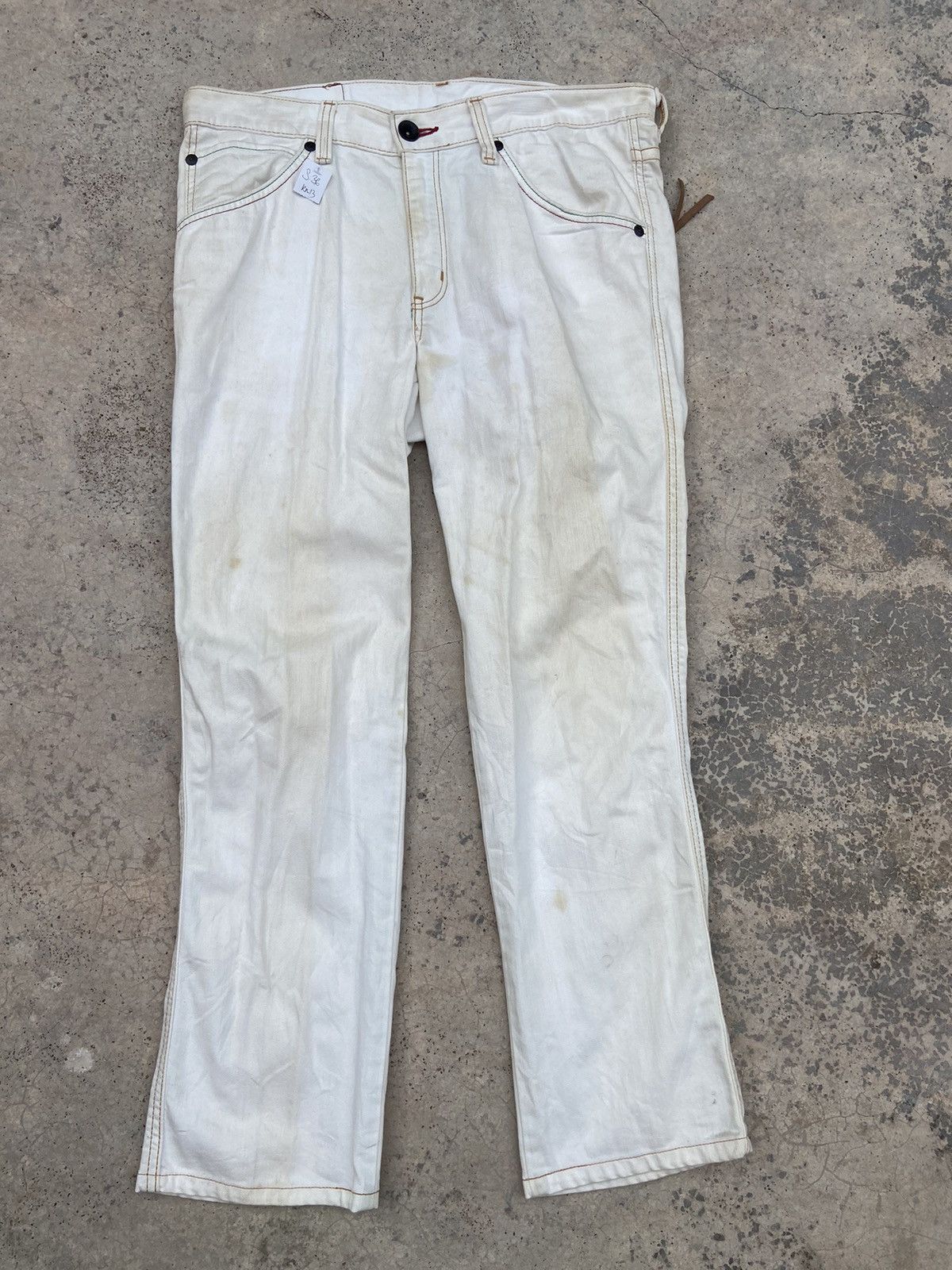 Stained Denim Edwin Blue Trip jeans street wear white color