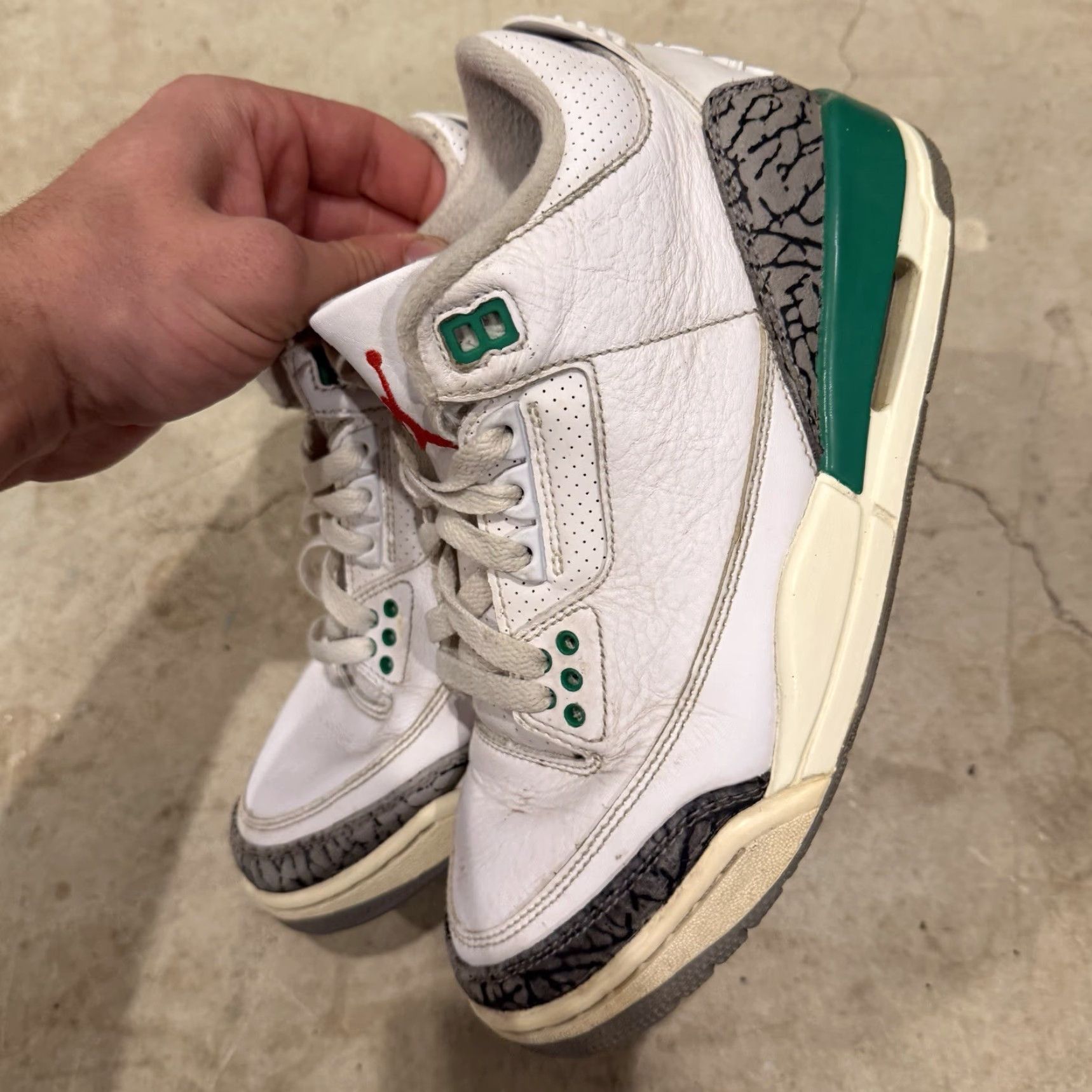 Jordan Brand Jordan 3 Lucky Green Womens Size 6 Ck9246-136 Used Size ONE SIZE - 7 Thumbnail