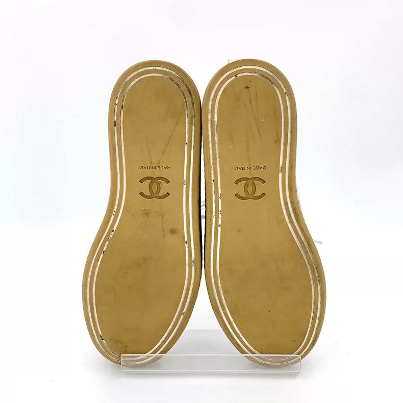Chanel Chanel Yellow side logo horizontal cork stitching lace-up c Size US 6.5 / IT 36.5 - 5 Thumbnail