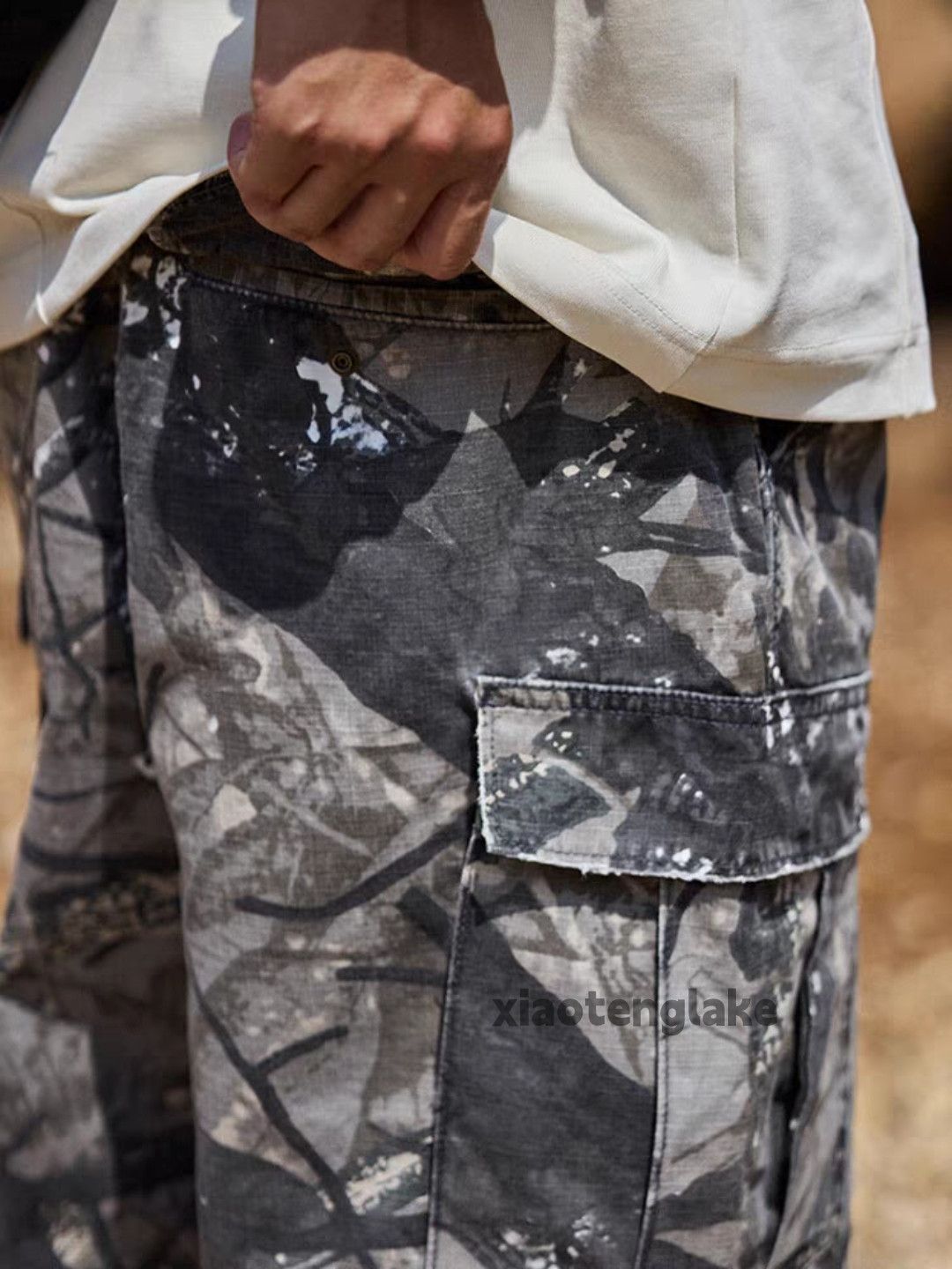 Designer × Japanese Brand × Vintage utility skate hiphop loose baggy camo cargo pants Size US 32 / EU 48 - 6 Thumbnail