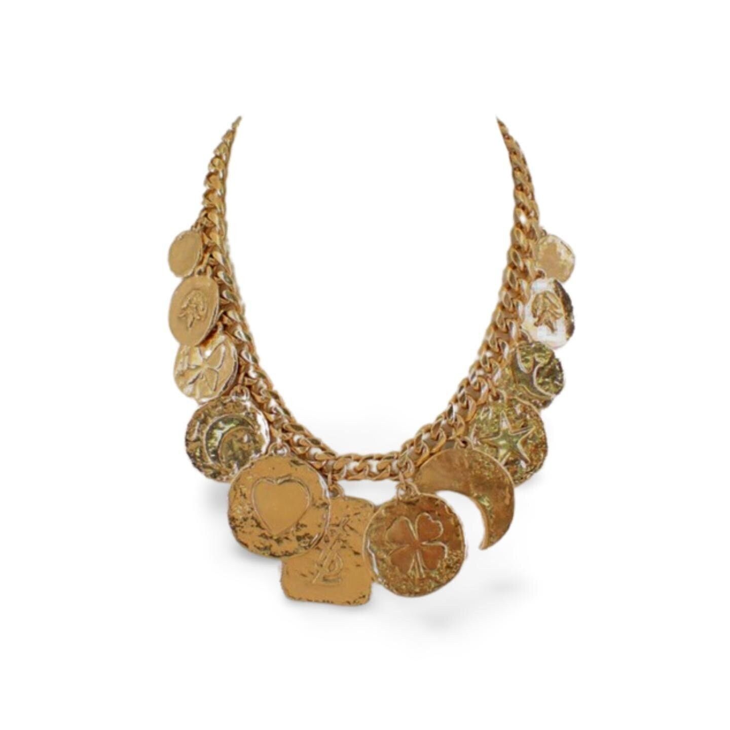 Vintage Yves Saint Laurent statement necklace with charms