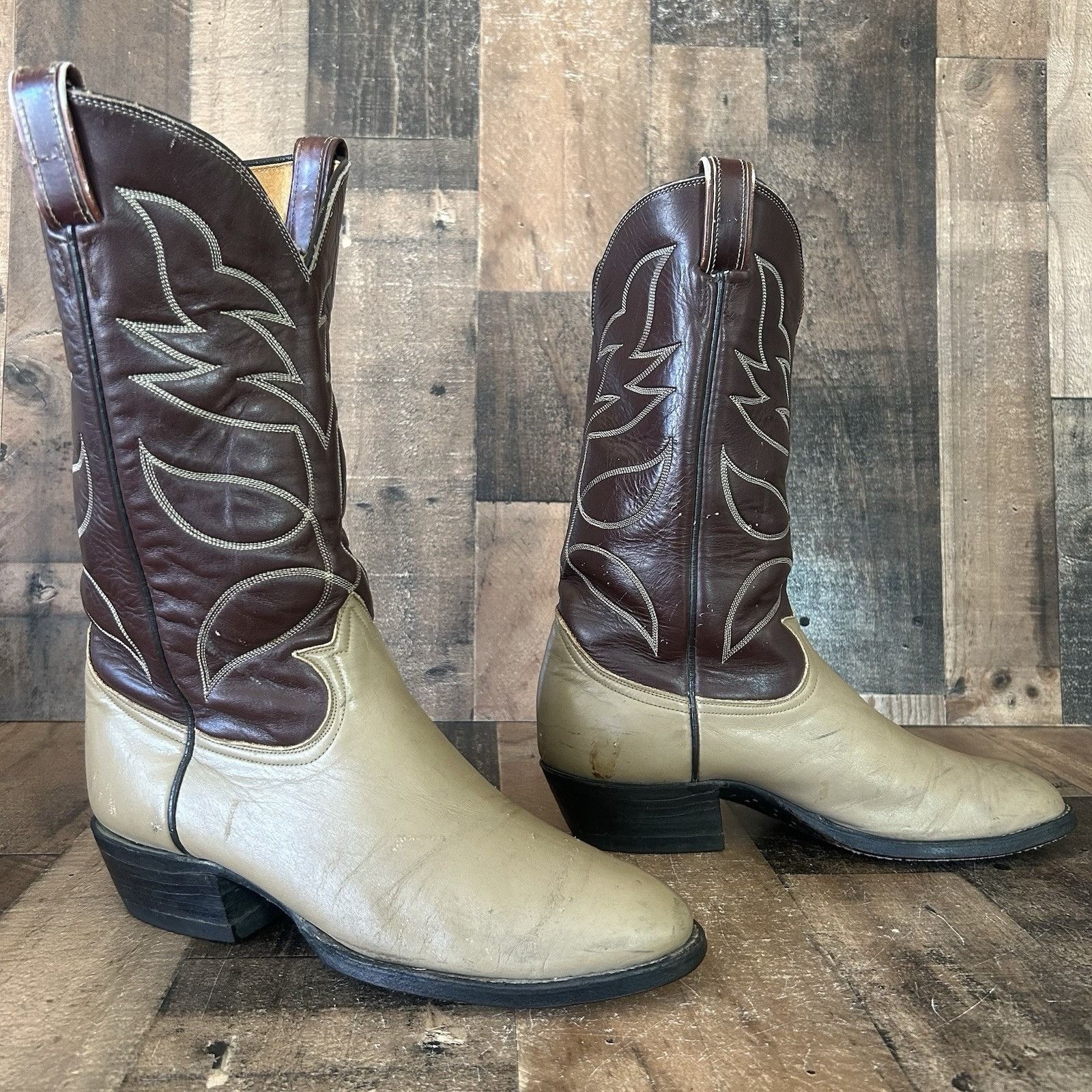 Tony Lama Tony Lama Vintage Gold Label Cowboy Boots Mens 9.5 D Size US 9.5 / EU 42-43 - 4 Thumbnail