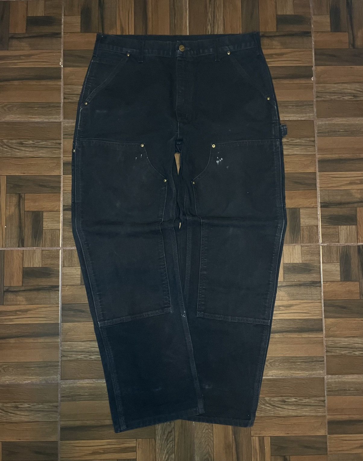 Carhartt × Vintage Carhartt Double knee BLK Size US 34 / EU 50 - 1 Thumbnail