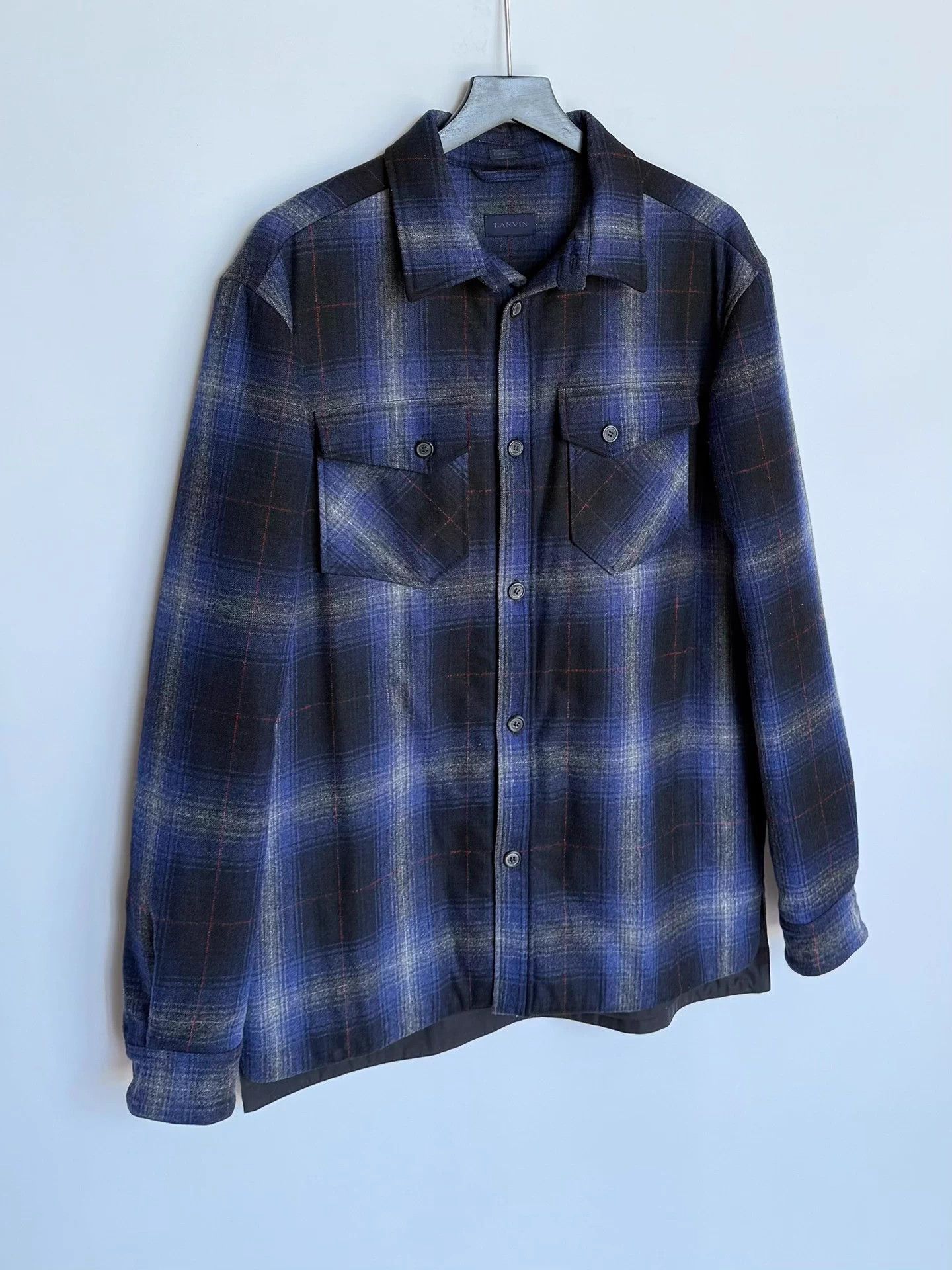 Lanvin Lanvin Wool Plaid Quilted Shirt Jacket - Navy/Black - 46 Size US S / EU 44-46 / 1 - 2 Thumbnail
