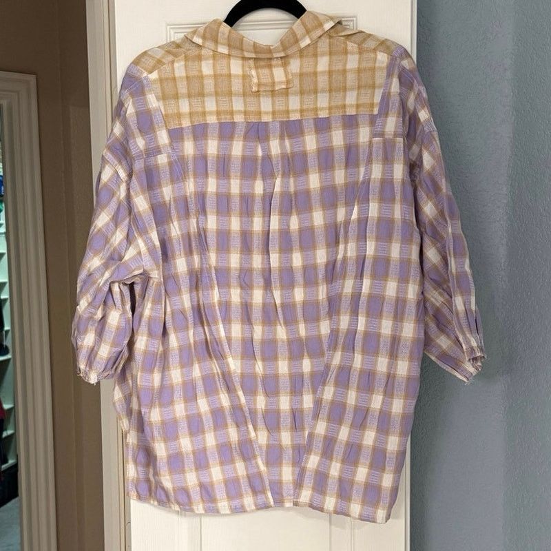 Other POL Plaid Tapered Button Up Blouse Size S / US 4 / IT 40 - 6 Thumbnail