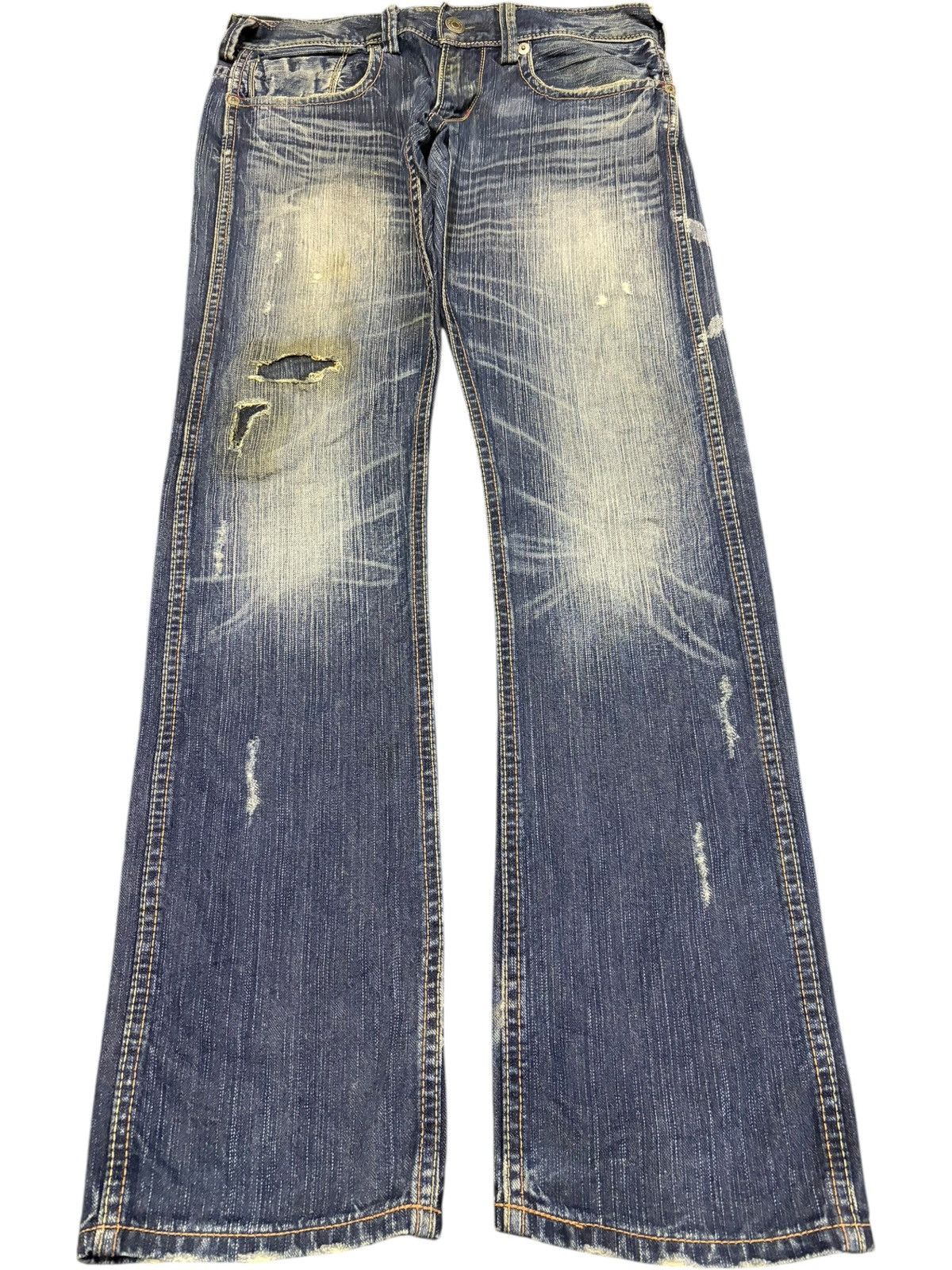 Edwin Vintage Japanese Brand Faded Wash Distressed Jeans Size 33" - 1 Thumbnail