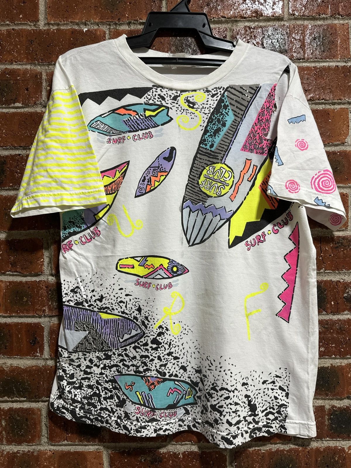 Vintage Thrashed Vintage Surf Club Full Print Distressed Grunge Tee Size US L / EU 52-54 / 3 - 1 Thumbnail