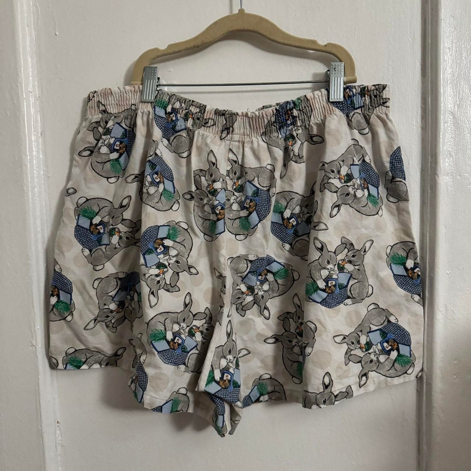 Other Vintage Sleepygirl USA 100% Cotton Bunny Print Shorts XL Size 36" / US 14 / IT 50 - 5 Thumbnail