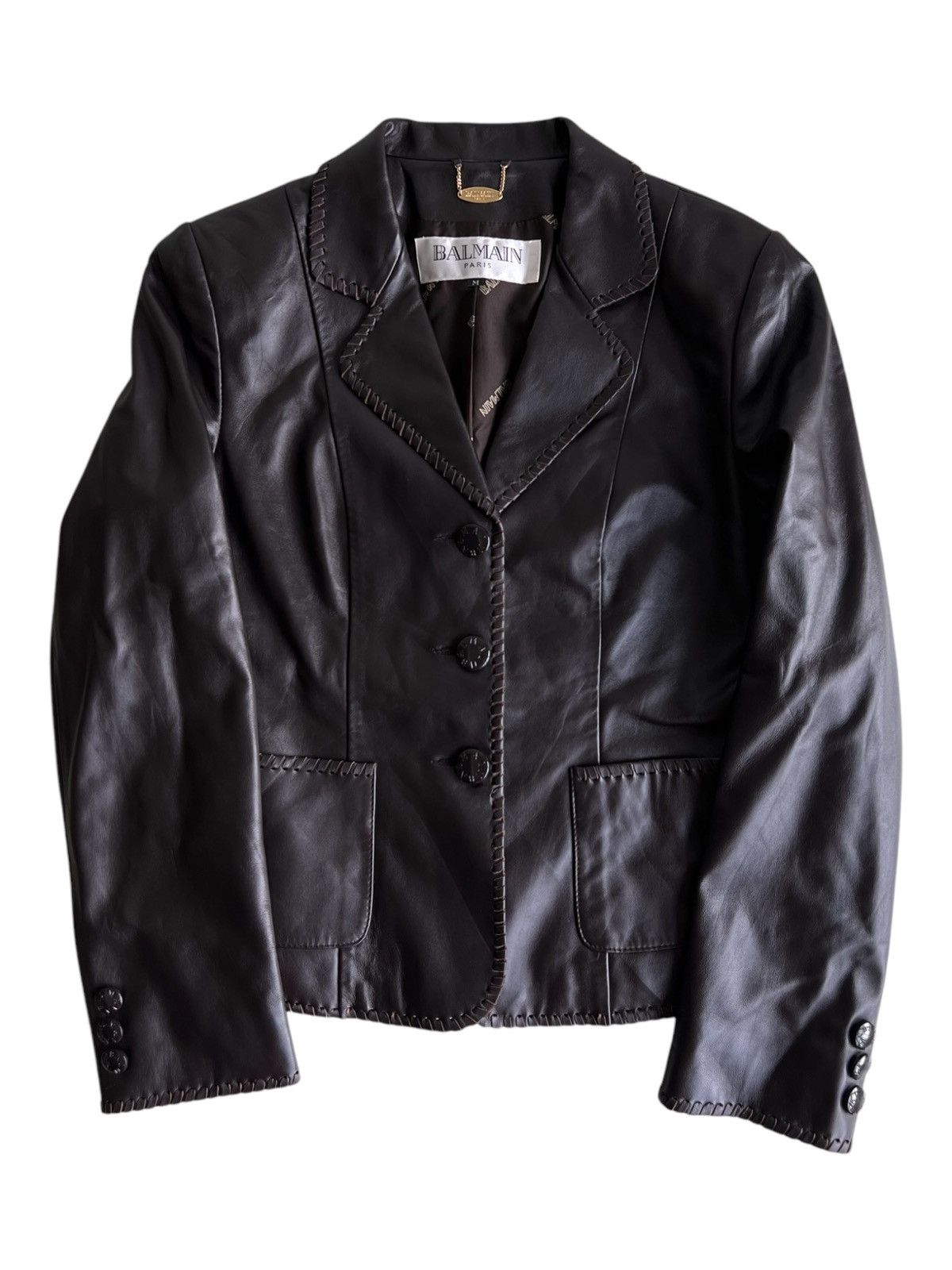 Balmain Balmain Paris Lamb Skin Japan Release Cropped Jacket Size M / US 6-8 / IT 42-44 - 1 Thumbnail