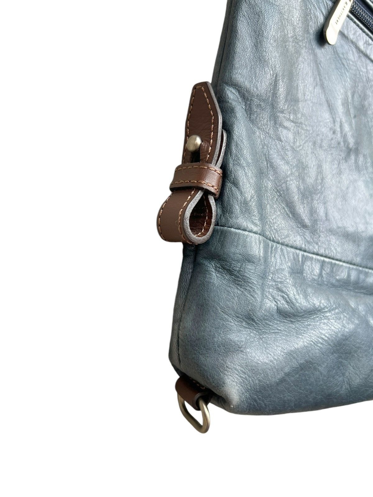 Japanese Brand Artphere Japan Distressed Faded Blue Leather Sling Bag Size ONE SIZE - 4 Thumbnail