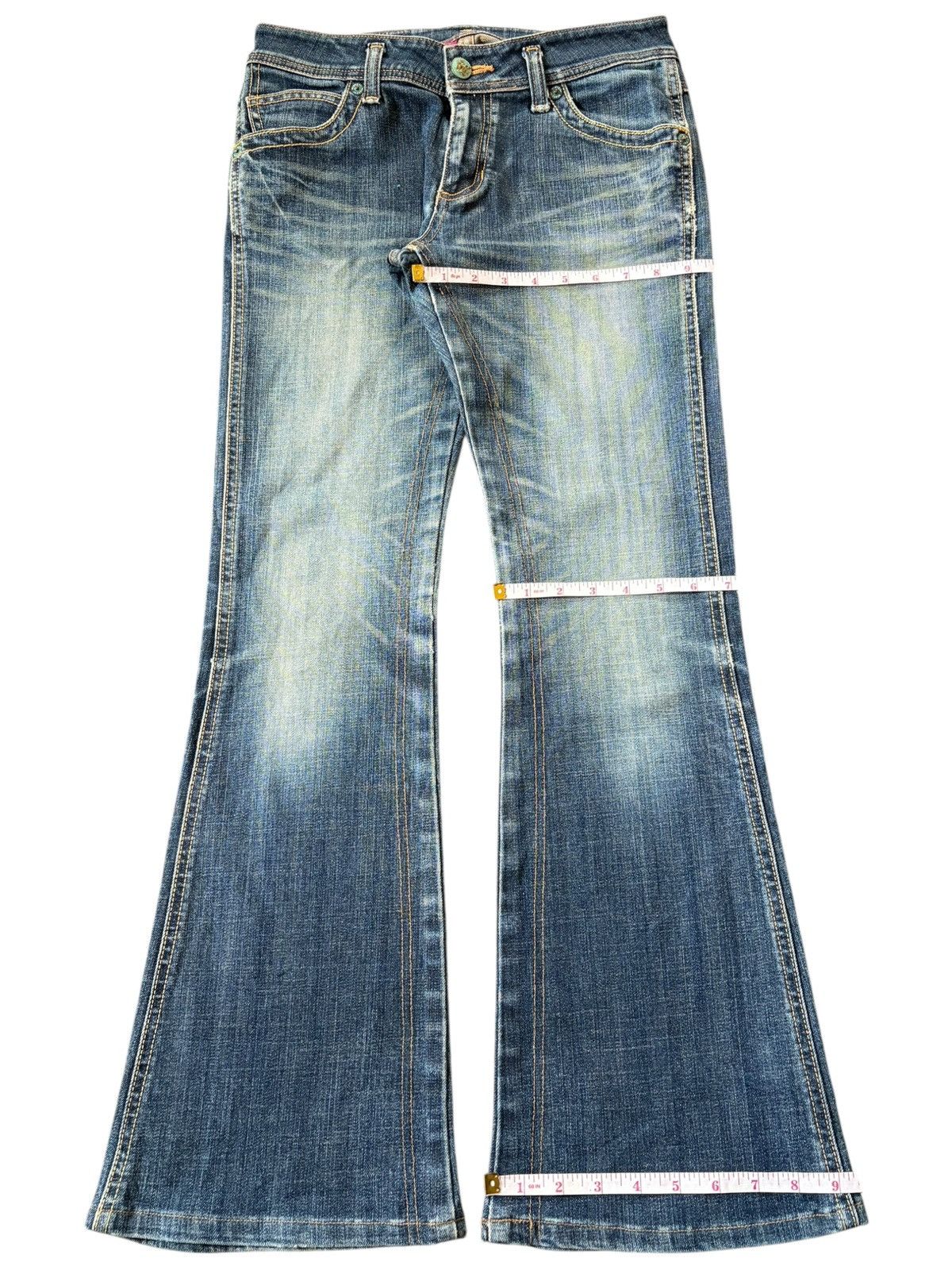Wrangler Vintage Wrangler Faded Wash Low Rise Flare Jeans Size 29" - 8 Thumbnail