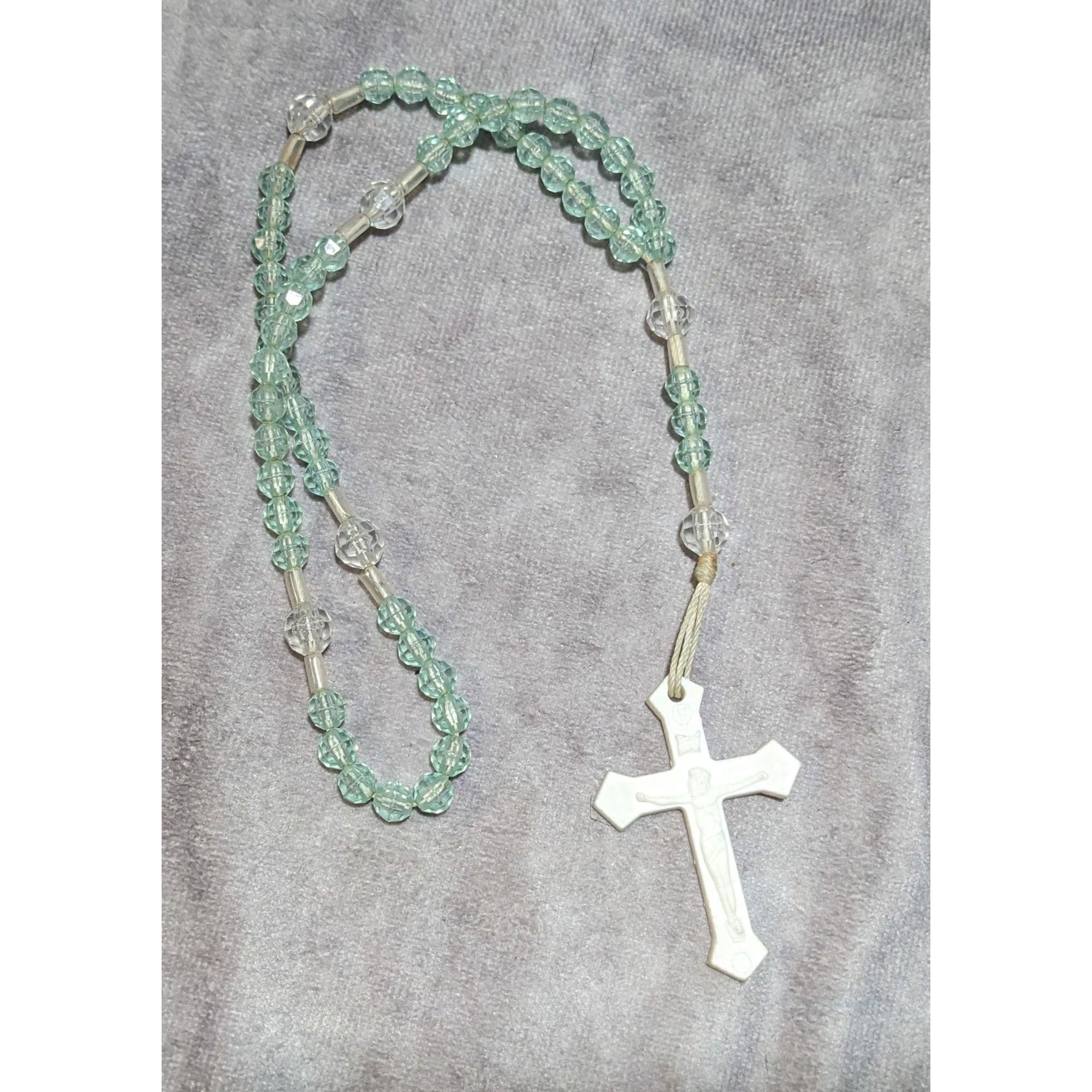 Other Blue And White Faceted Plastic Beaded Rosary Size ONE SIZE - 3 Thumbnail