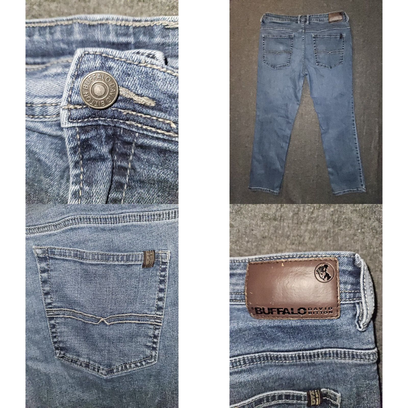 Buffalo David Bitton VINTAGE Buffalo David Bitton Jackson-X Straight Jeans Men's 36x30 Blue Stretch Preppy Size US 36 / EU 52 - 8 Thumbnail