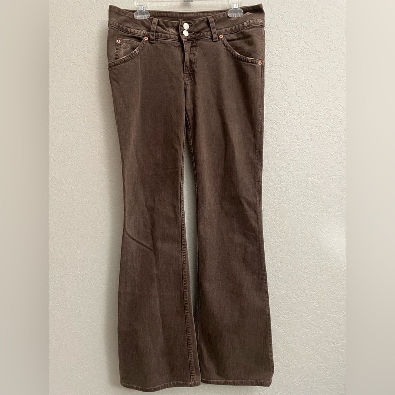 Hudson Hudson Jeans Brown Distressed Flared Jeans - size 31 Size 31" - 1 Thumbnail