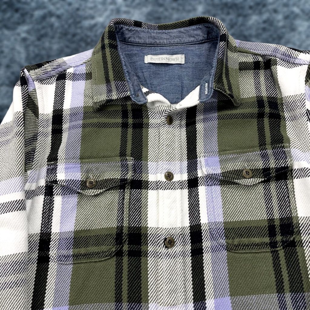 Outerknown Outerknown Blanket Shirt Mens M Green Plaid 100% Cotton Flannel Surf Casual Shirt Size US M / EU 48-50 / 2 - 1 Thumbnail