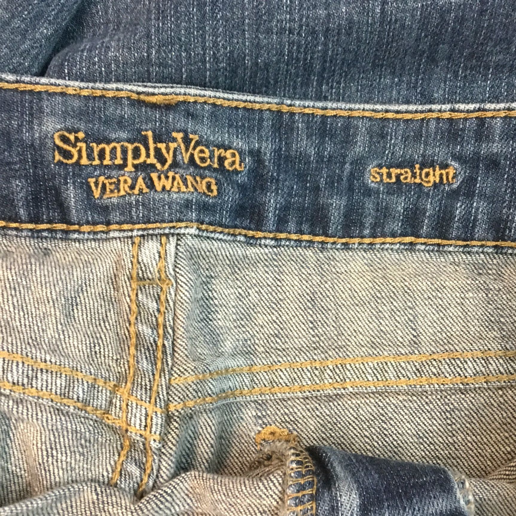 Vintage Simply Vera Vera Wang Jeans Women 12P Blue Denim Capri Straight Leg Cuffed 5-Pocket Stretch Size 34" / US 12 / IT 48 - 7 Thumbnail