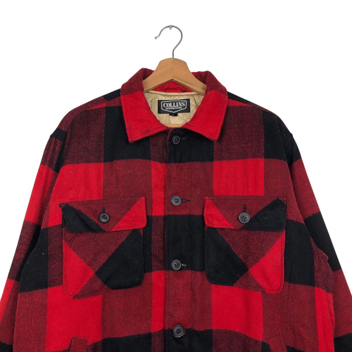 Japanese Brand 📌Vintage Wool Flannel Jacket Tartan Design Collins Size US L / EU 52-54 / 3 - 4 Thumbnail