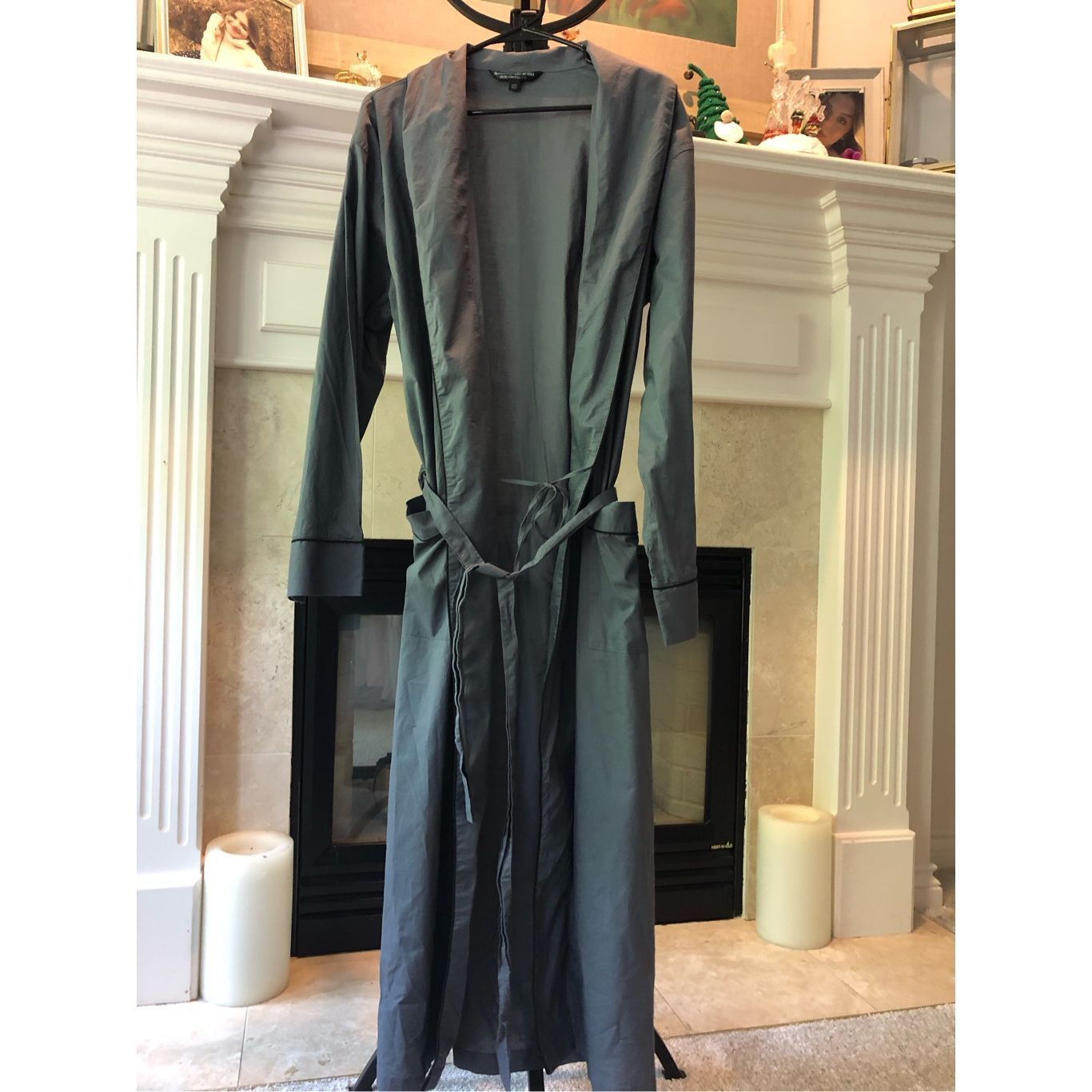Other Alexander Del Rossa Men’s Gray Wrap Lightweight Trench Coat Size 32 - 1 Thumbnail