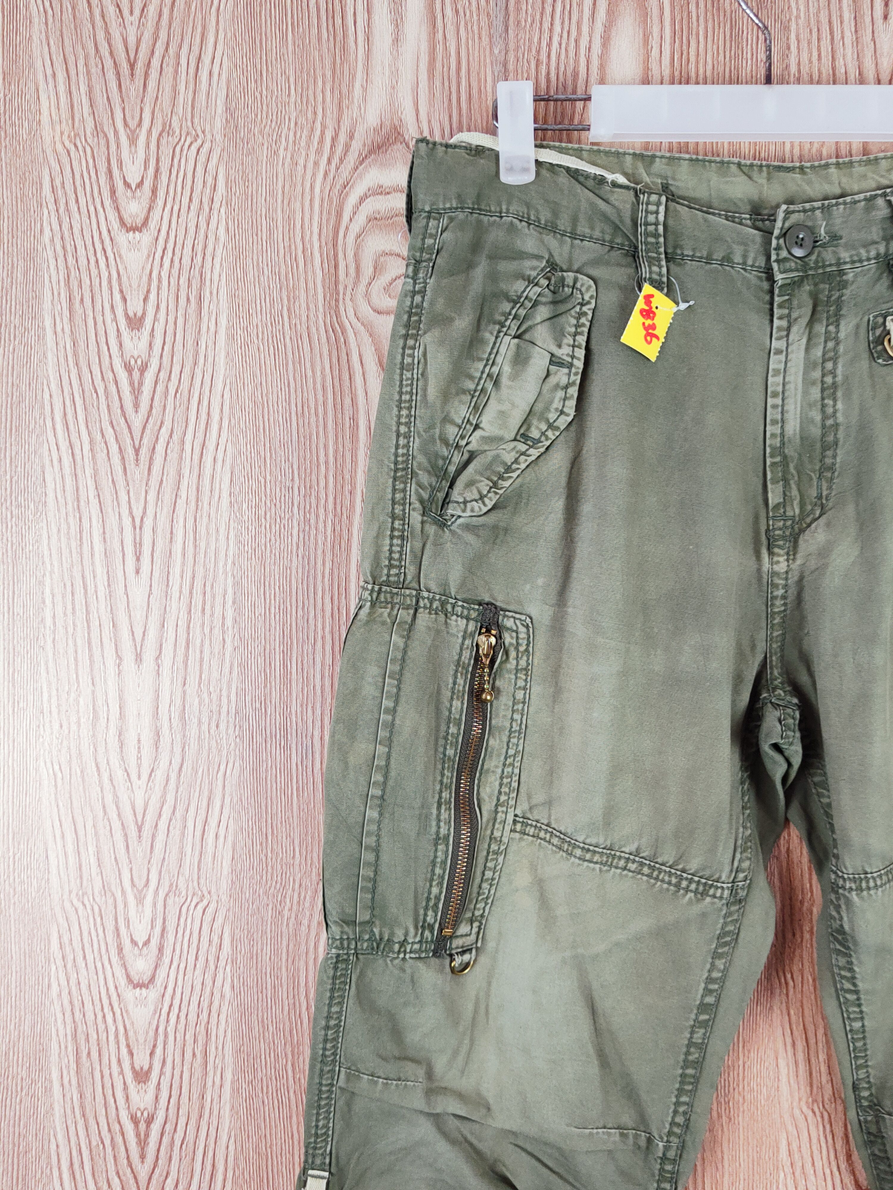 Japanese Brand Japanese Brand Green Faded Multipocket Cargo Pants #W846 Size US 32 / EU 48 - 3 Thumbnail