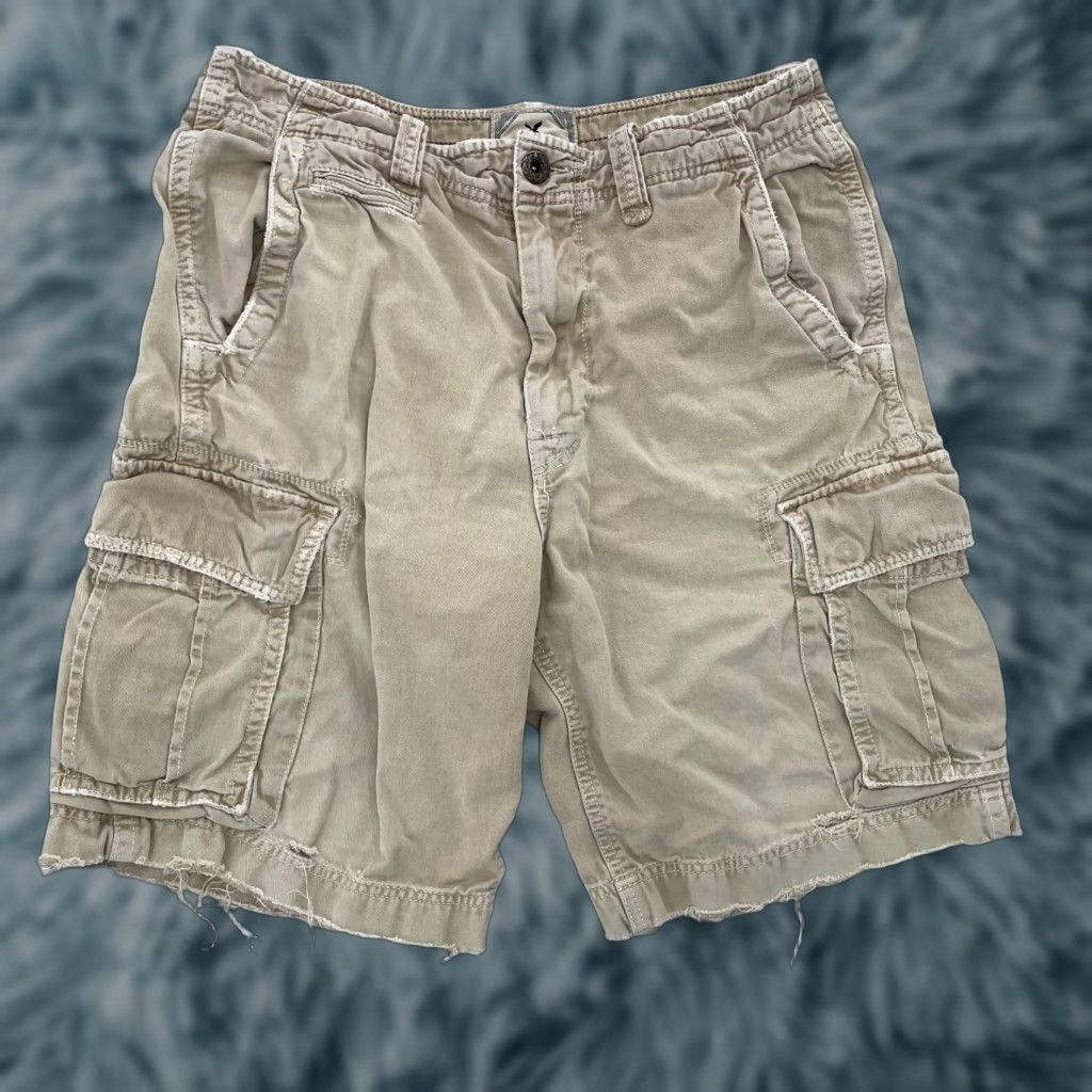 American Eagle Outfitters VINTAGE American Eagle Cargo Shorts Mens 33 Tan Cotton Utility Pockets 2000s Casual Size US 33 - 1 Thumbnail
