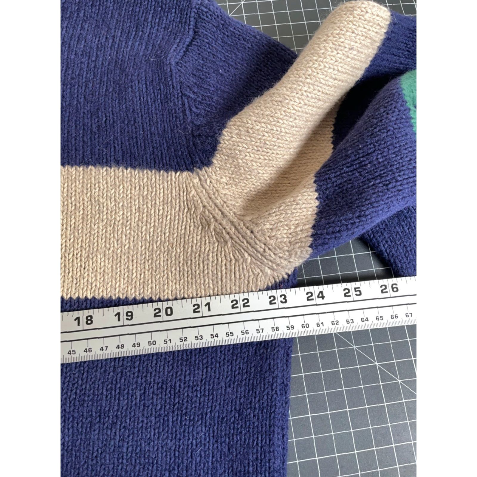 Dockers VINTAGE Dockers Sweater, Striped, Heavyweight, Wool Blend, Crew Neck, Long Sleeve, Pullover, Men’s Large, Blue Beige, Preppy Retro, Hand Wash Only Size US L / EU 52-54 / 3 - 5 Thumbnail