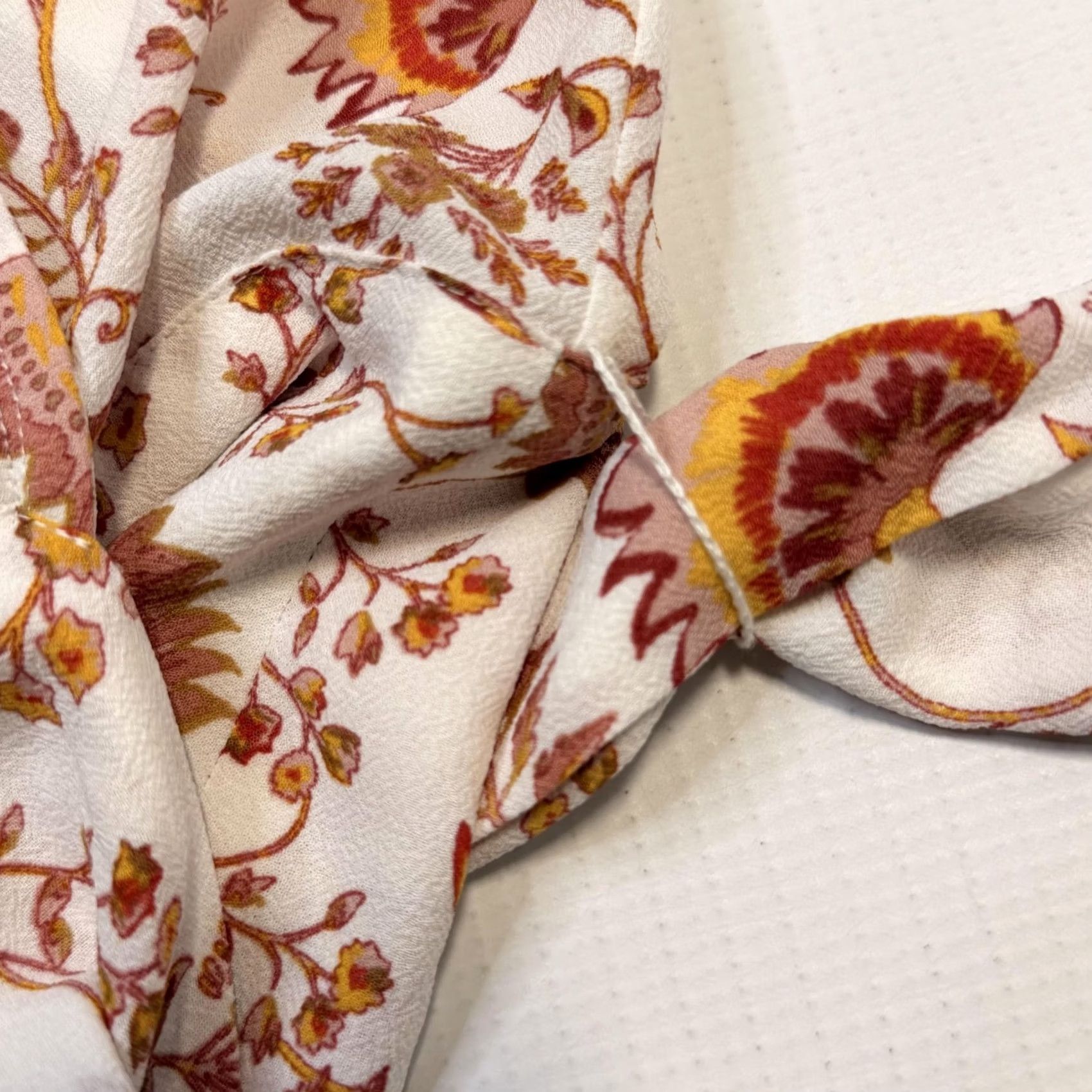 Vintage 1. STATE Blouse Womens Large White Floral Wrap Tie Waist V Neck 3/4 Sleeve Top Size L / US 10 / IT 46 - 6 Thumbnail