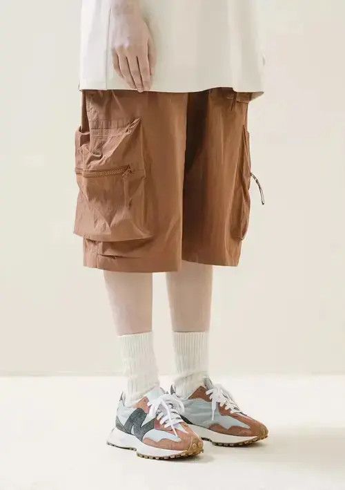 Jean Indigo Union Japan Light Brown Multi Pockets Worker Shorts Size US 31 - 1 Thumbnail