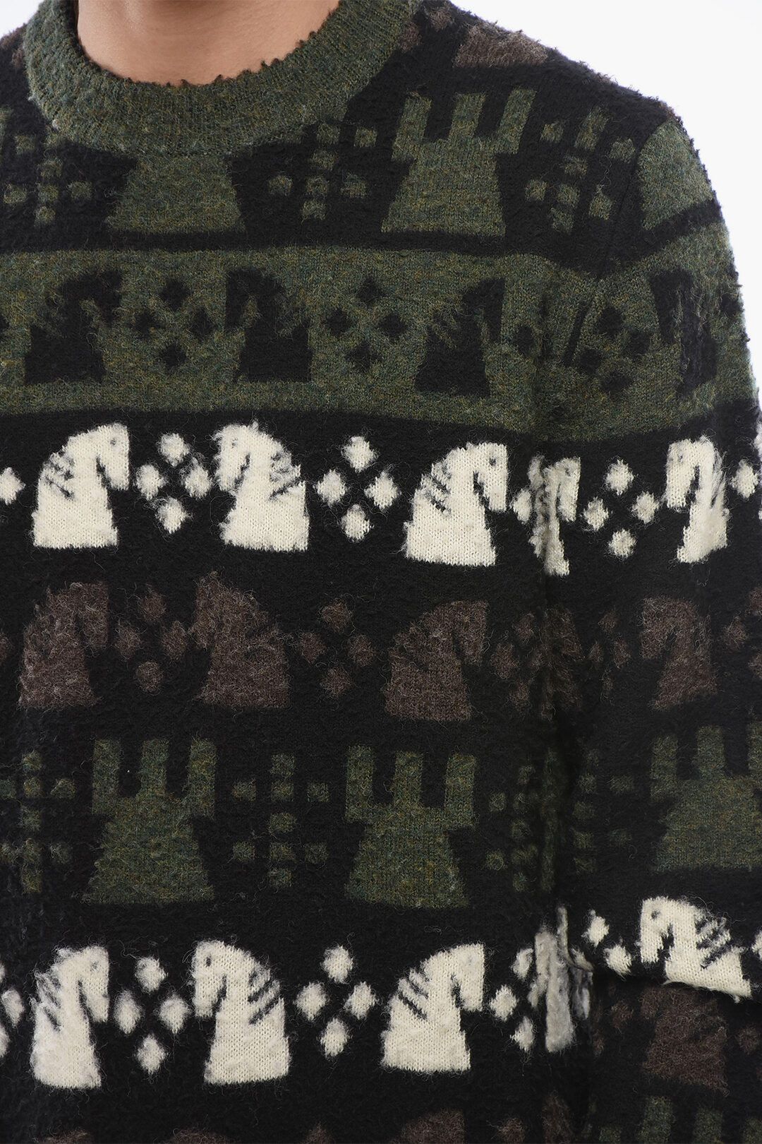 Burberry og1mm1125 Embroidered Wool Chess Crewneck Sweater in Multi Size US S / EU 44-46 / 1 - 3 Thumbnail