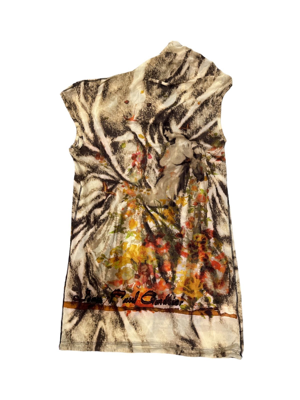Jean Paul Gaultier JPG MESH TOP BLOUSE NUDE PRINT SHIRT Size M / US 6-8 / IT 42-44 - 2 Thumbnail