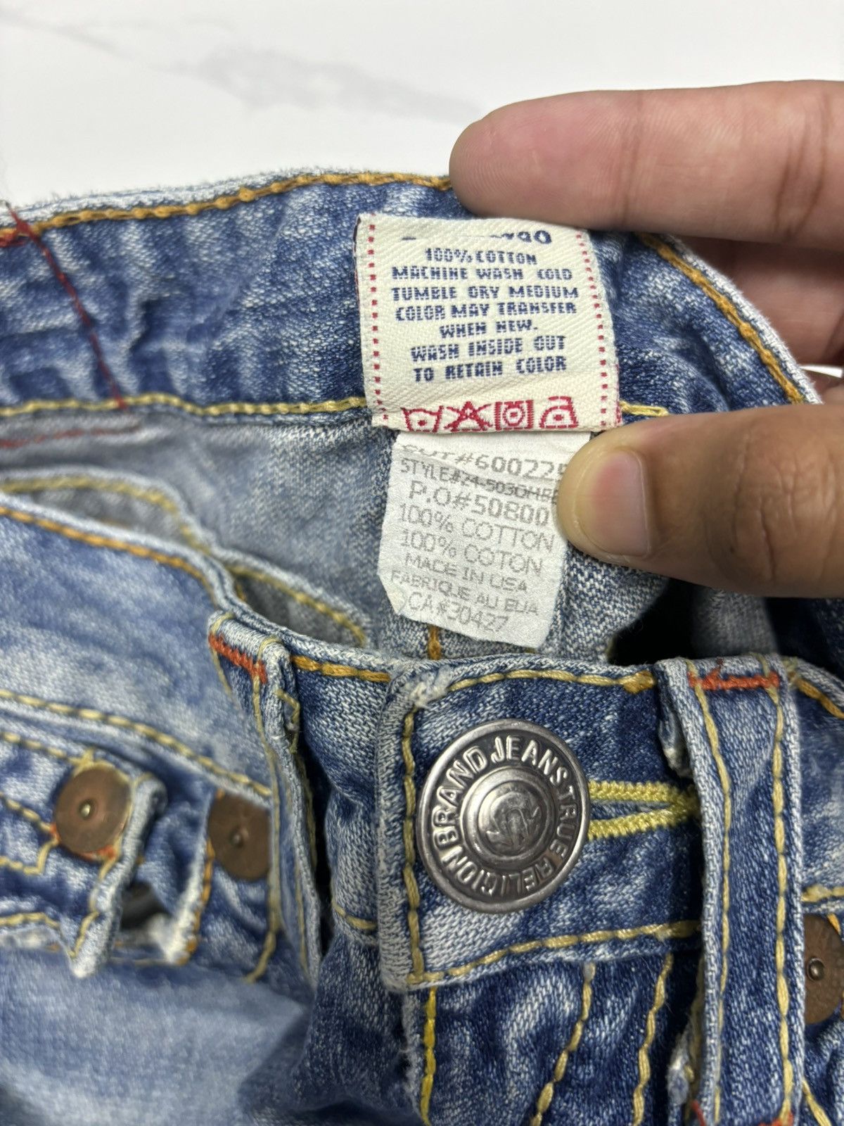 True Religion FLARE JEANS TRUE RELIGION DISTRESSED DENIM JEANS Size 27" / US 4 / IT 40 - 9 Thumbnail