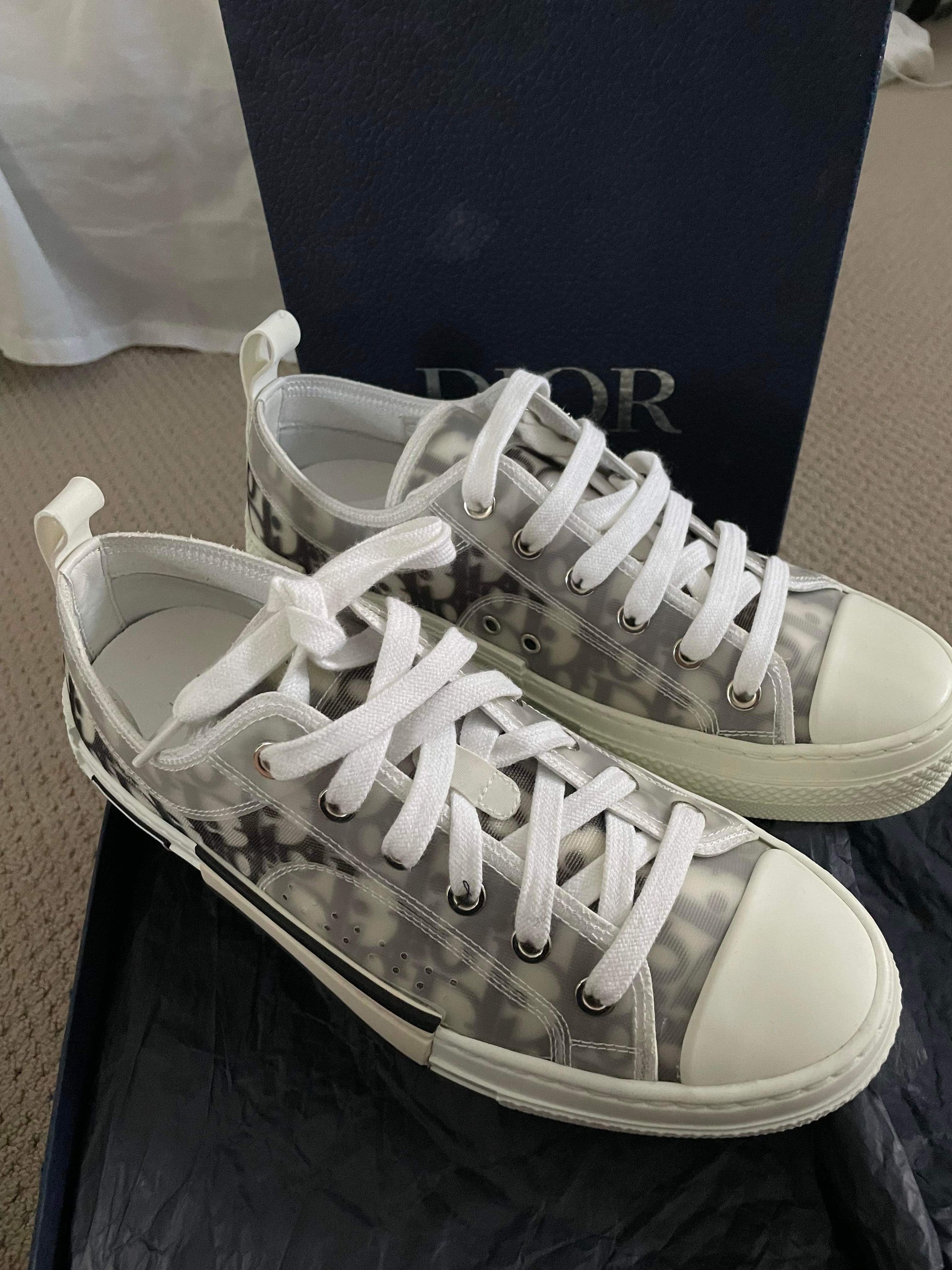 Dior Dior B23 White and Black Oblique Mesh Low Top Sneakers Grailed