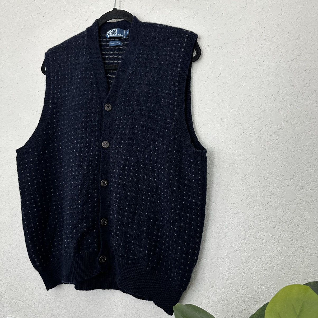 Polo Ralph Lauren × Vintage Vintage 90s Polo Ralph Lauren Cardigan Vest 100% Lambswool Size US XL / EU 56 / 4 - 5 Thumbnail