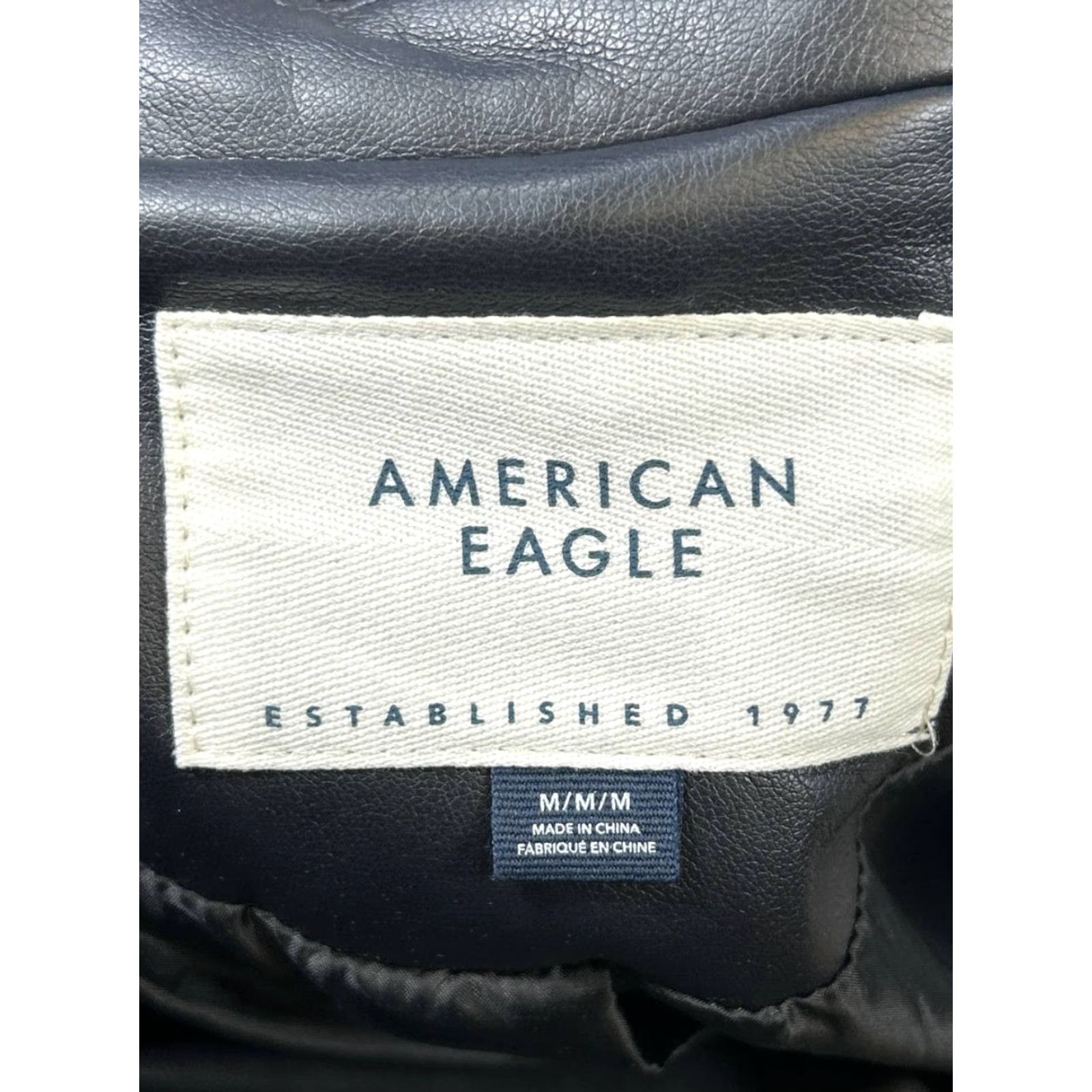 American Eagle Outfitters American Eagle Jacket Womens Medium Black Faux Leather Size M / US 6-8 / IT 42-44 - 3 Thumbnail