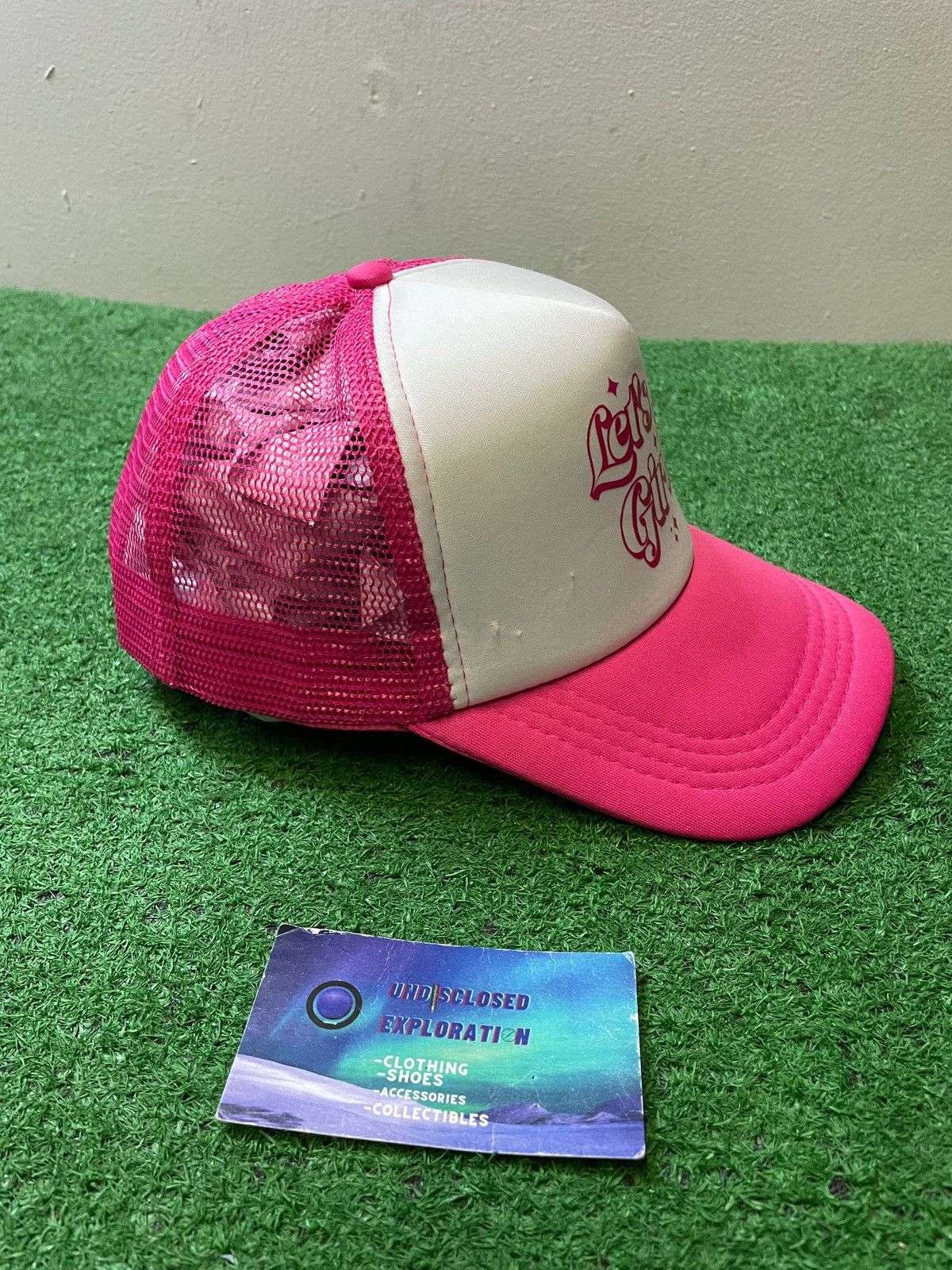 Vintage Let’s go girls pink and white hat Size ONE SIZE - 2 Thumbnail