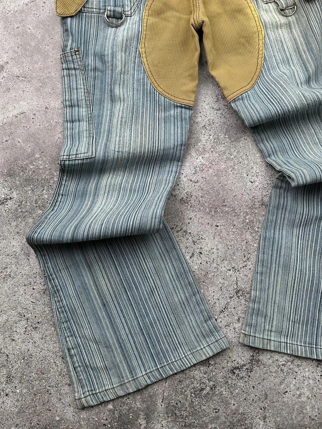 Japanese Brand Vintage Striped Faded Flare Pants C344(V533)(E8) Size 25" / US 0 / IT 36 - 7 Thumbnail