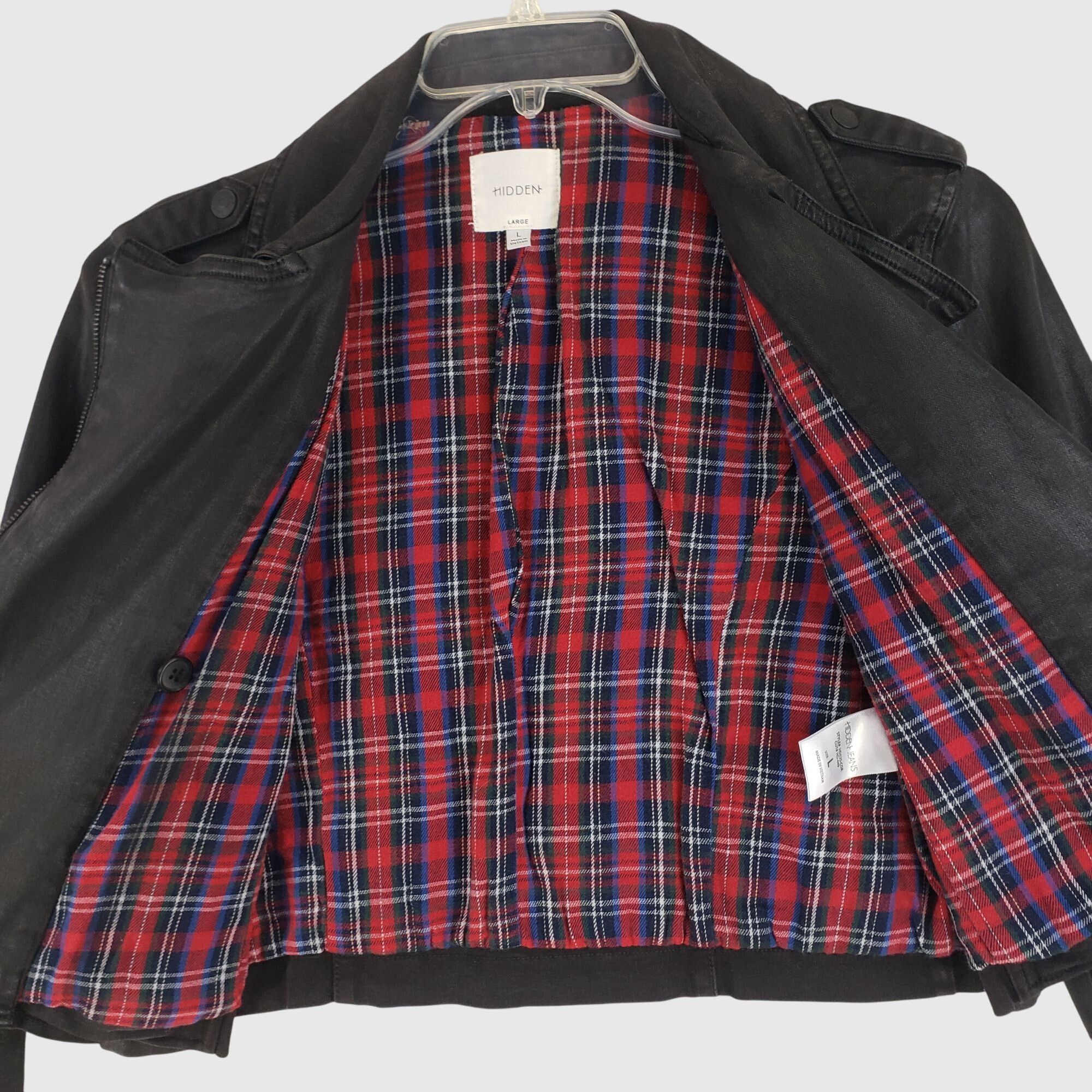HIDDEN Hidden Jeans Cropped Black Faux Leather Moto Jacket Womens L Size L / US 10 / IT 46 - 5 Thumbnail