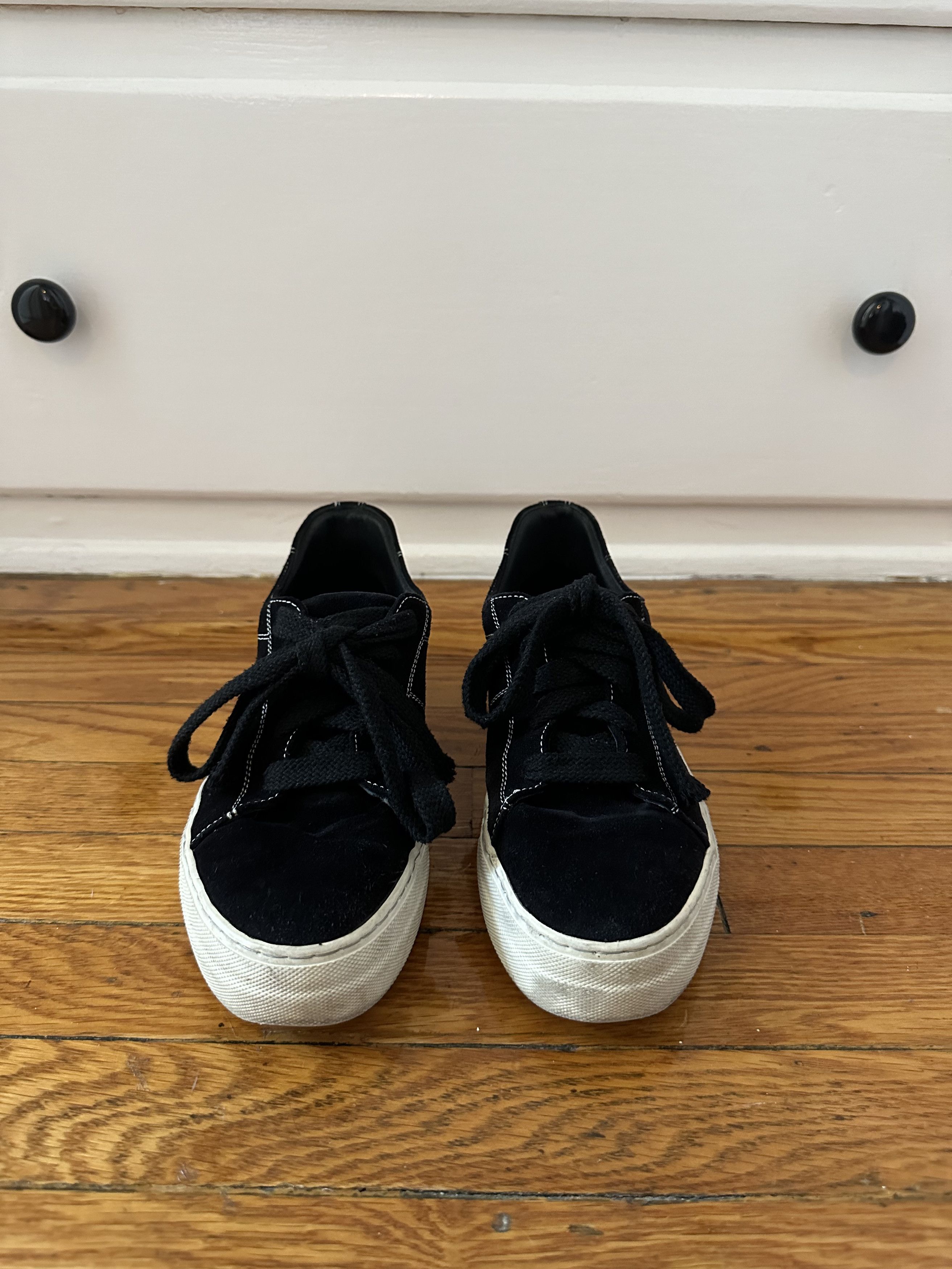 Helmut Lang vintage Helmut Lang women's black suede low top sneakers Size US 8 / IT 38 - 2 Thumbnail