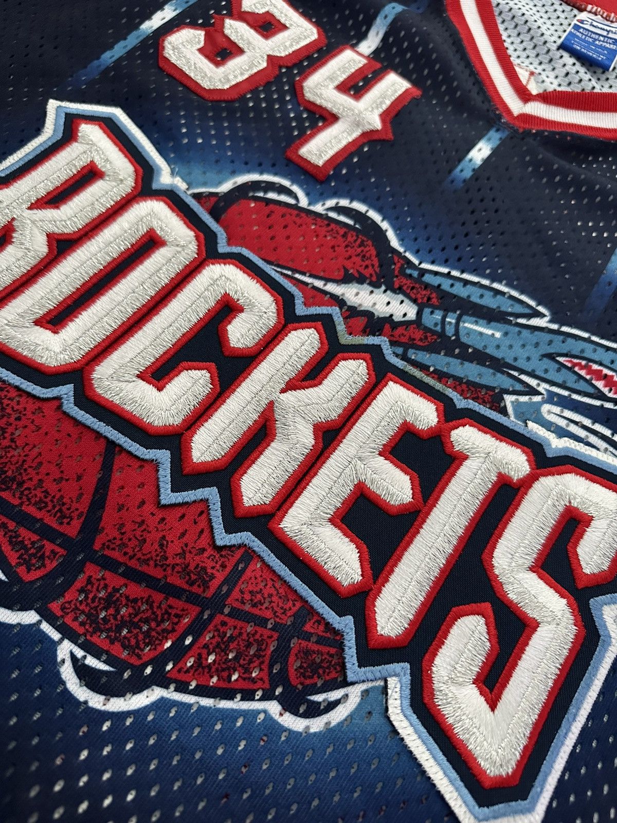 Champion × NBA × Vintage 90s Houston Rockets Olajuwon Authentic Champion Jersey Size US XL / EU 56 / 4 - 2 Thumbnail